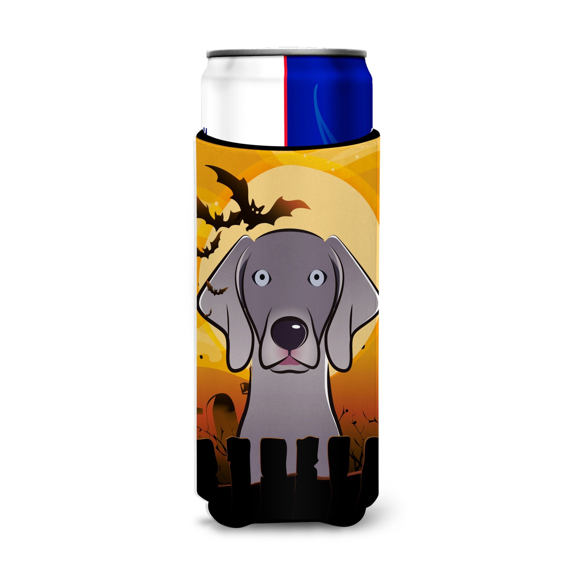 Caroline'S Treasures Halloween Weimaraner Michelob Ultra Koozies For Slim Cans, Multicolor