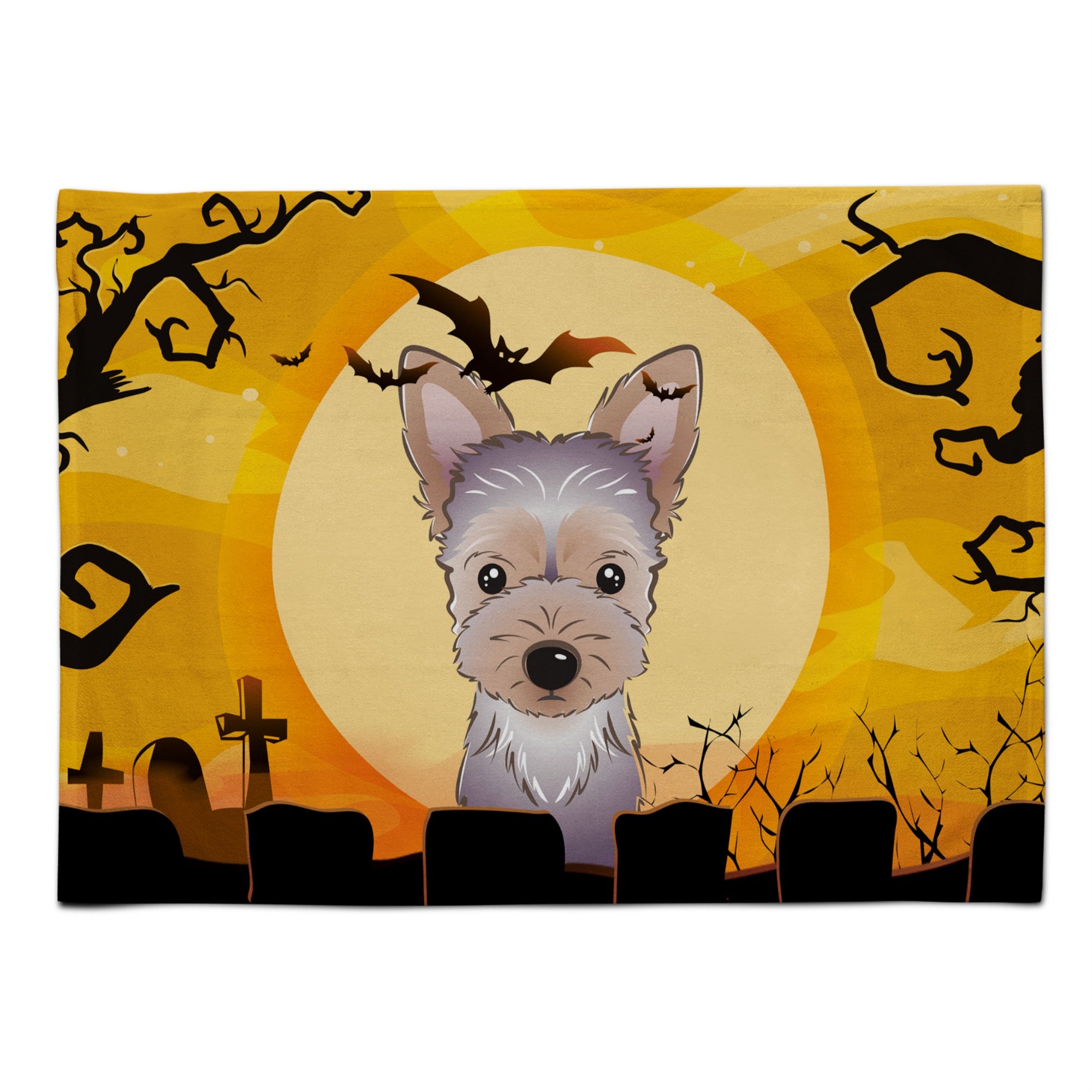 Caroline'S Treasures Bb1790Plmt Halloween Yorkie Puppy Fabric Placemat, Multicolor