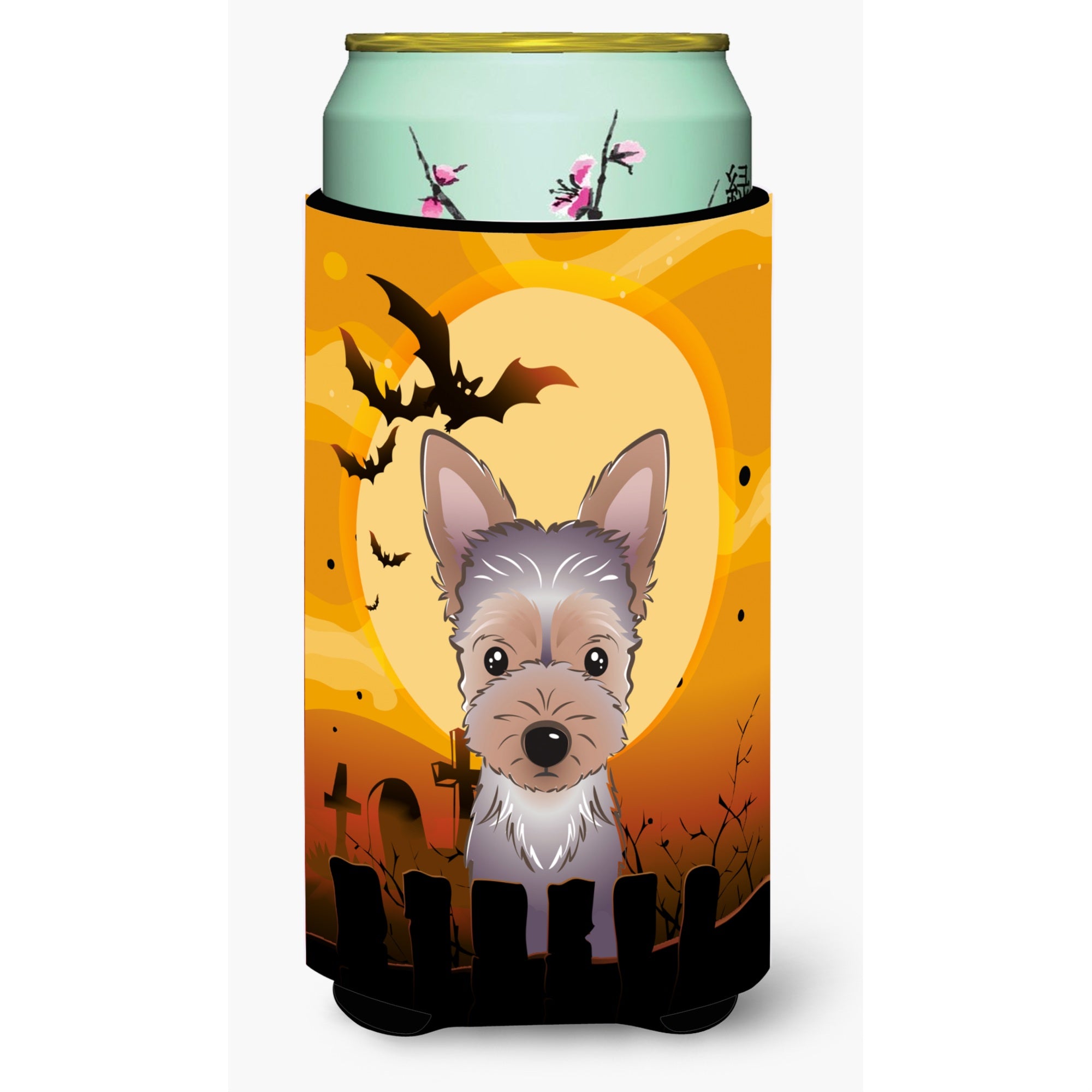 Caroline'S Treasures Halloween Yorkie Puppy Tall Boy Koozie Hugger, Multicolor