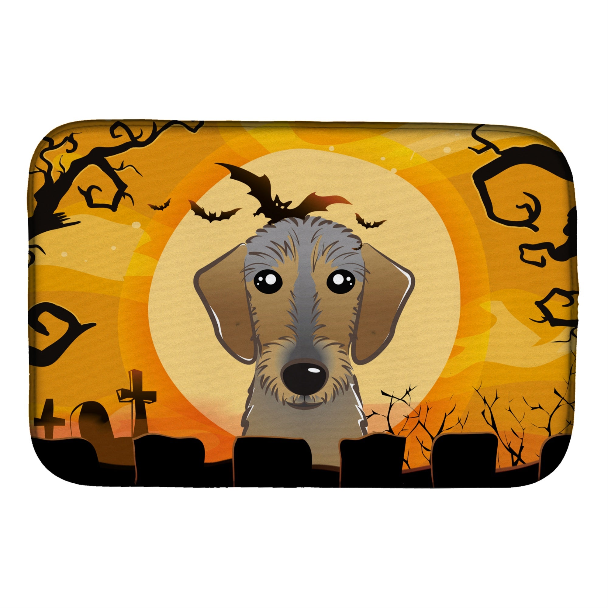 Caroline'S Treasures Halloween Wirehaired Dachshund Dish Drying Mat, 14 X 21