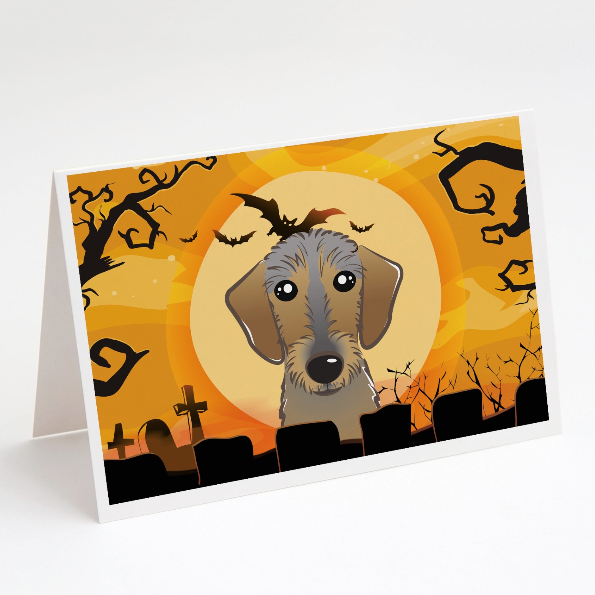 Halloween Wirehaired Dachshund Greeting Cards And Envelopes Pack Of 8