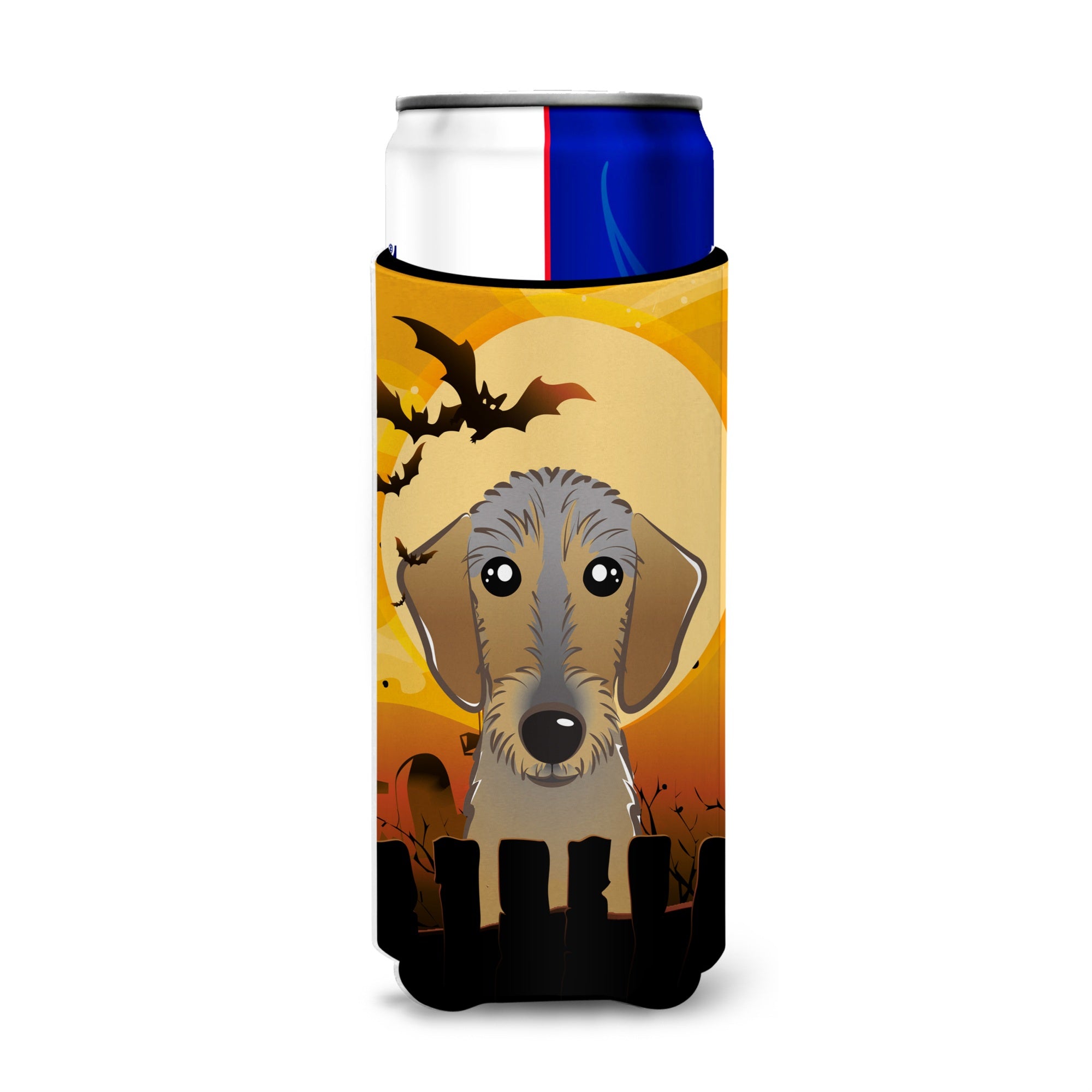 Caroline'S Treasures Halloween Wirehaired Dachshund Michelob Ultra Koozies For Slim Cans, Multicolor