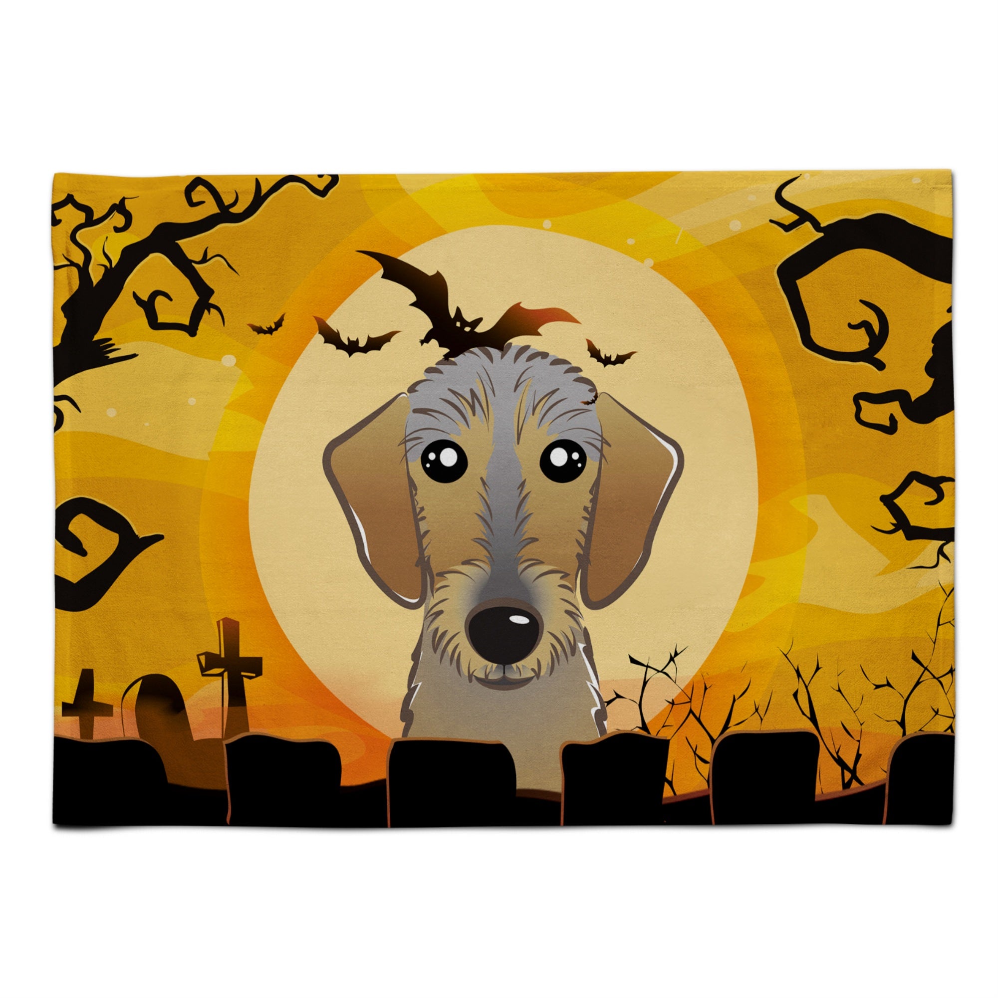 Caroline'S Treasures Bb1791Plmt Halloween Wirehaired Dachshund Fabric Placemat, Multicolor