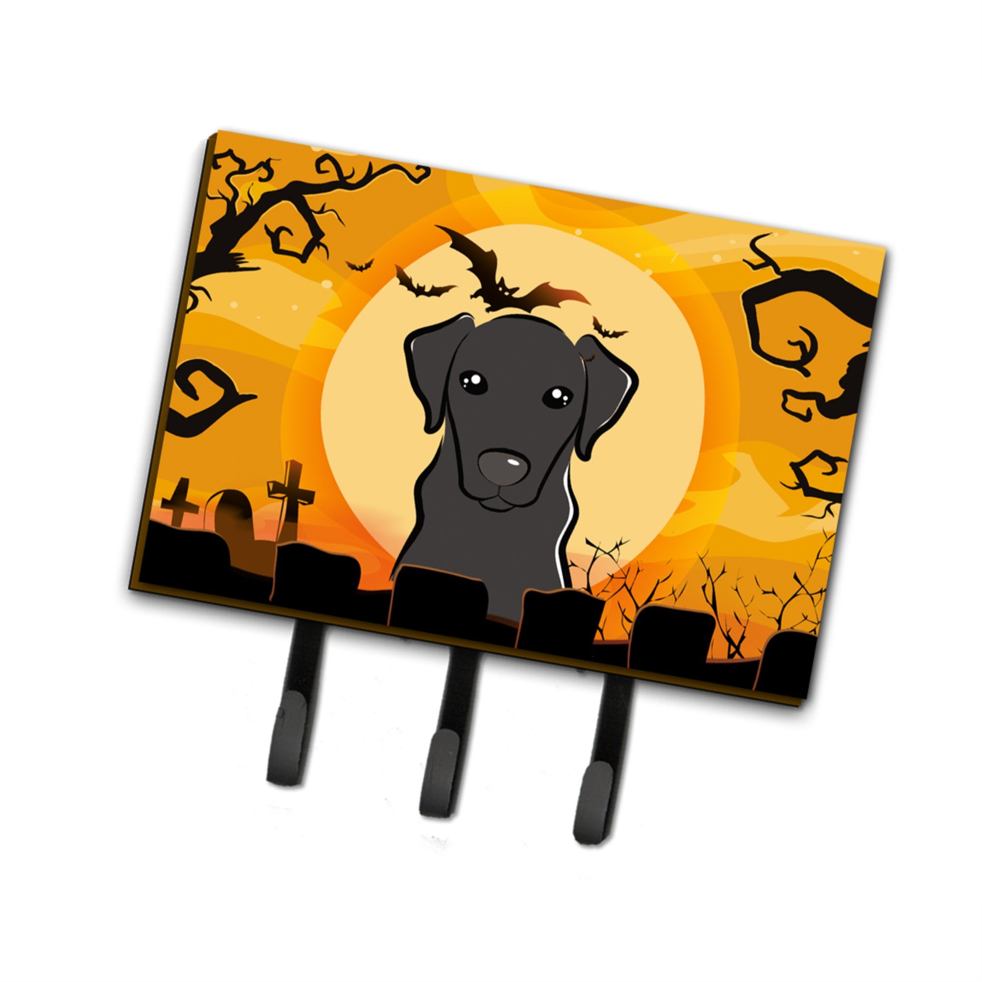 Caroline'S Treasures Bb1793Th68 Halloween Black Labrador Leash Or Key Holder, Large, Multicolor