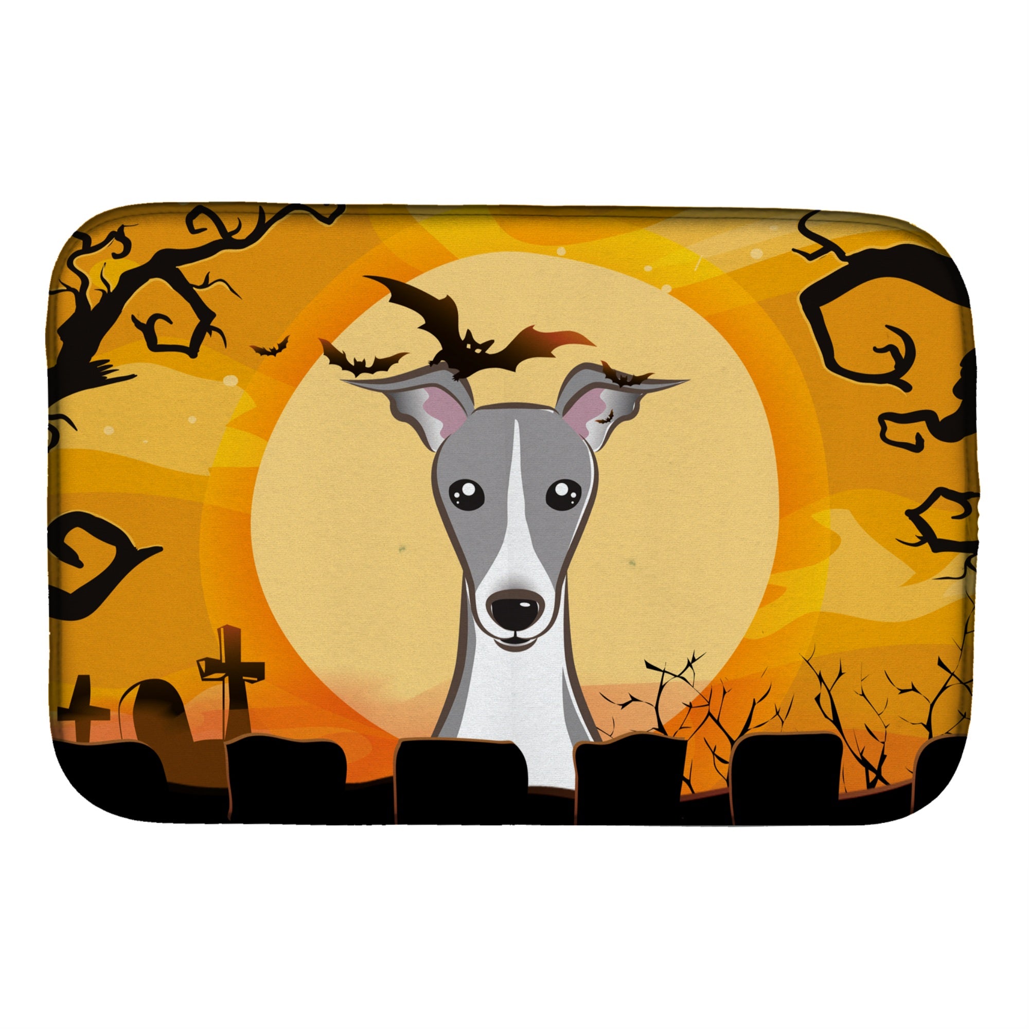Caroline'S Treasures Halloween Italian Greyhound Dish Drying Mat, 14 X 21