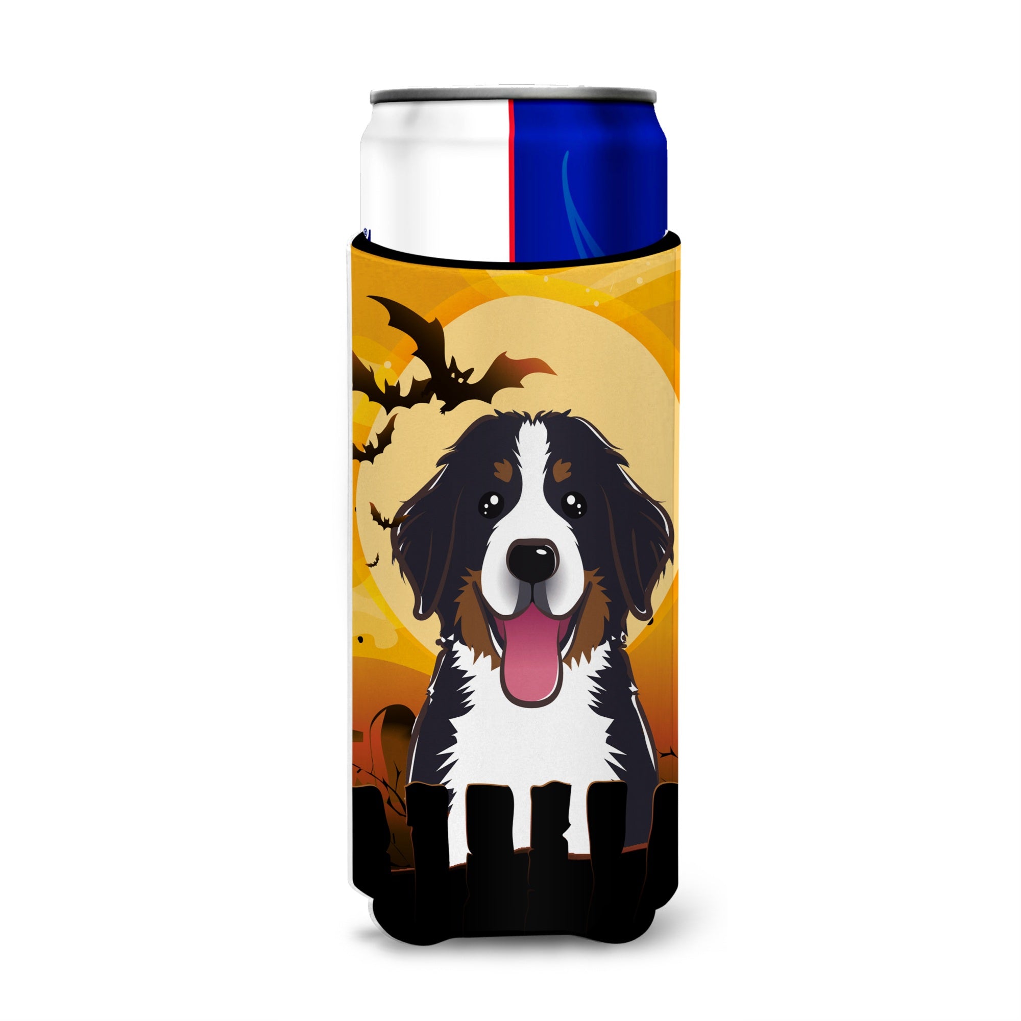 Caroline'S Treasures Halloween Bernese Mountain Dog Michelob Ultra Koozies For Slim Cans, Multicolor
