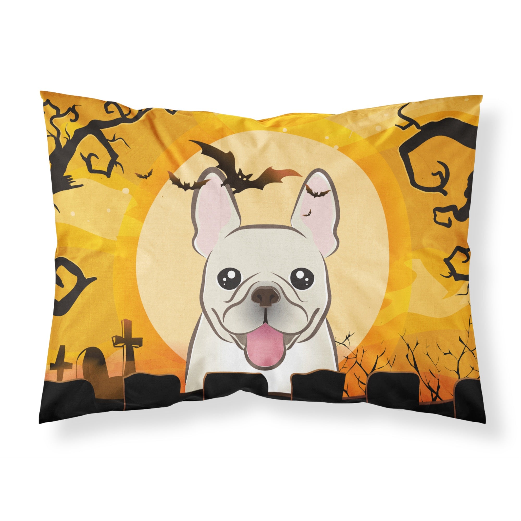 Caroline'S Treasures Bb1796Pillowcase Halloween French Bulldog Fabric Standard Pillowcase, Large, Multicolor