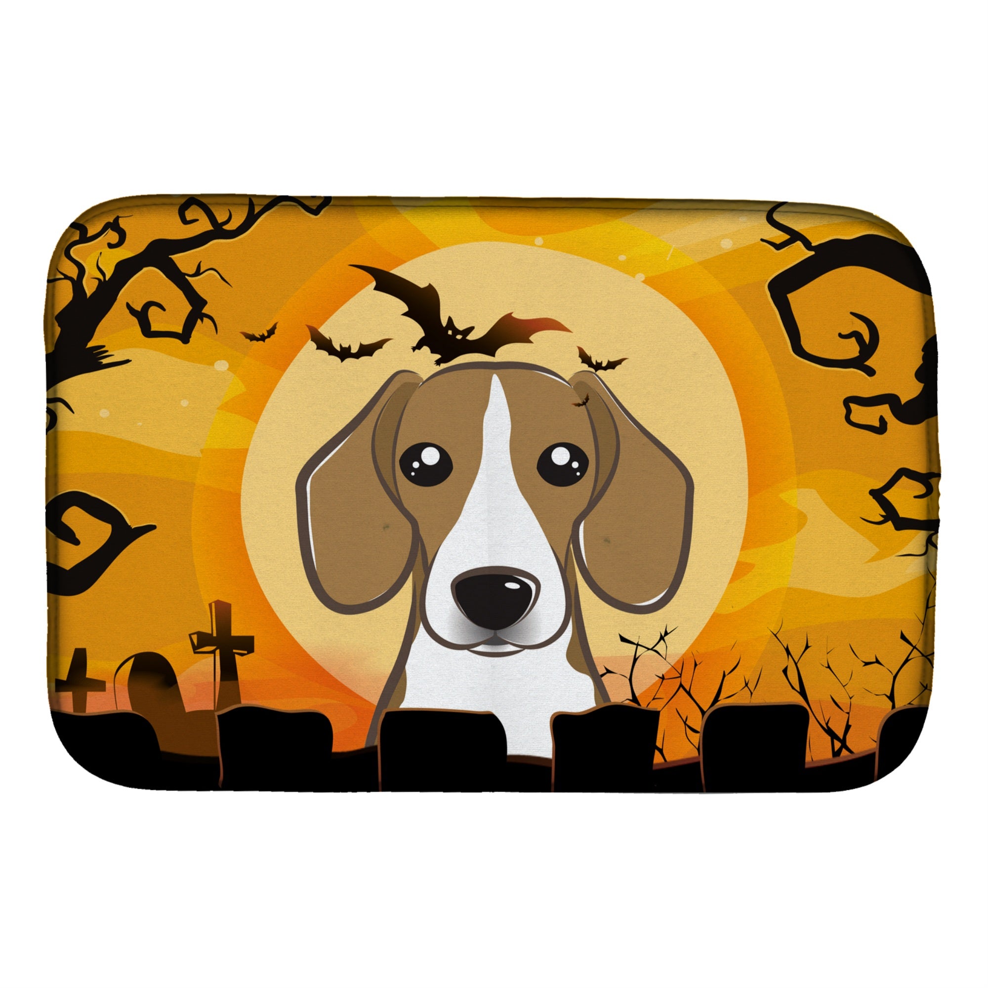 Caroline'S Treasures Halloween Beagle Dish Drying Mat, 14 X 21
