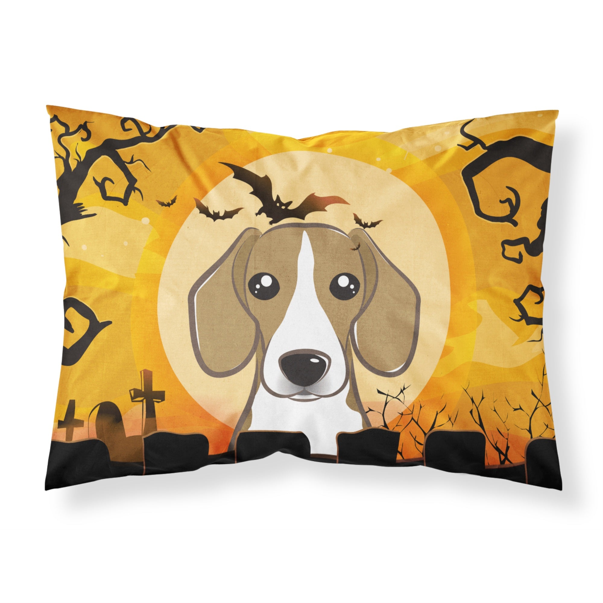 Caroline'S Treasures Bb1797Pillowcase Halloween Beagle Fabric Standard Pillowcase, Large, Multicolor
