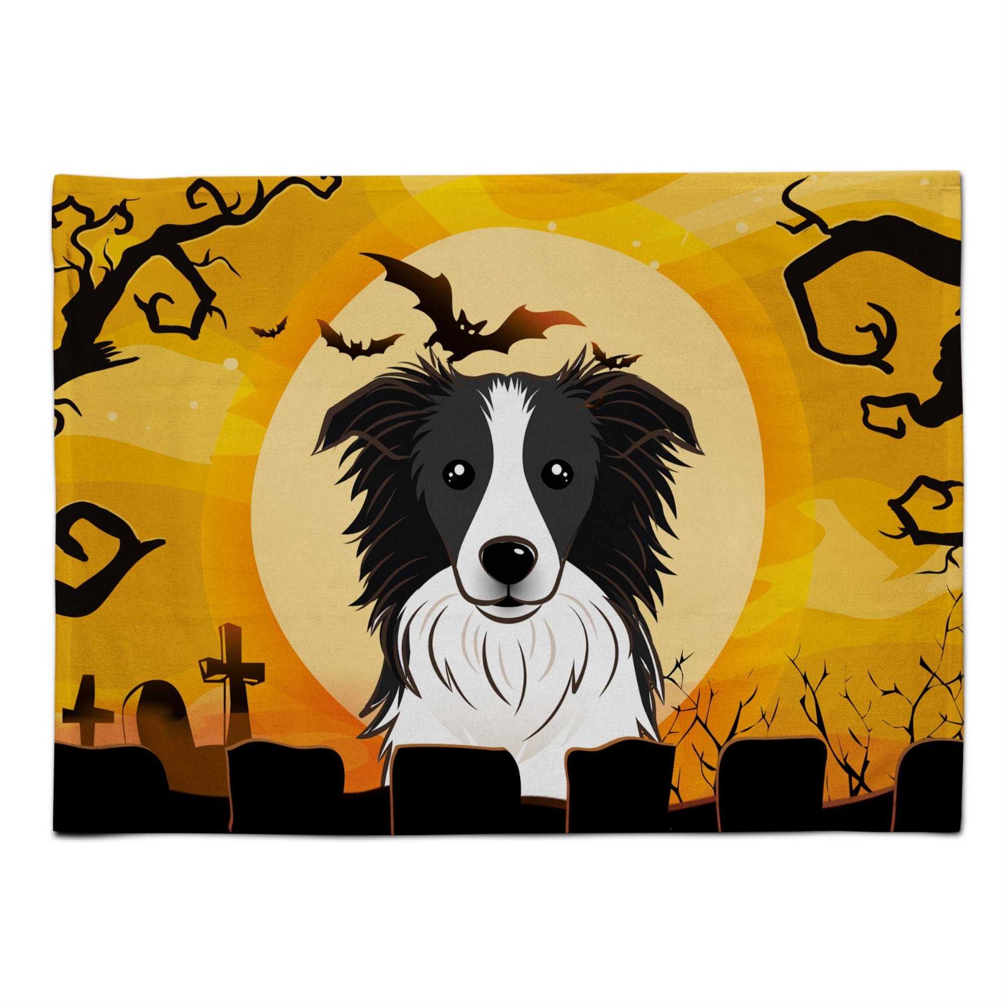 Caroline'S Treasures Bb1799Plmt Halloween Border Collie Fabric Placemat, Multicolor