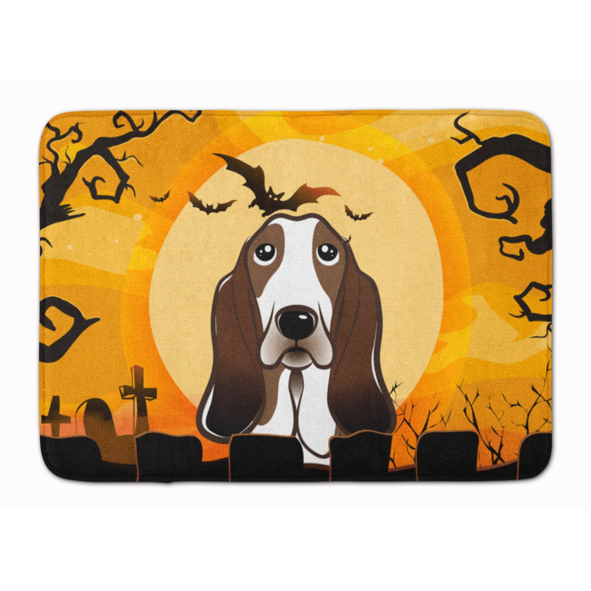 Caroline'S Treasures Halloween Basset Hound Floor Mat, 19 X 27, Multicolor