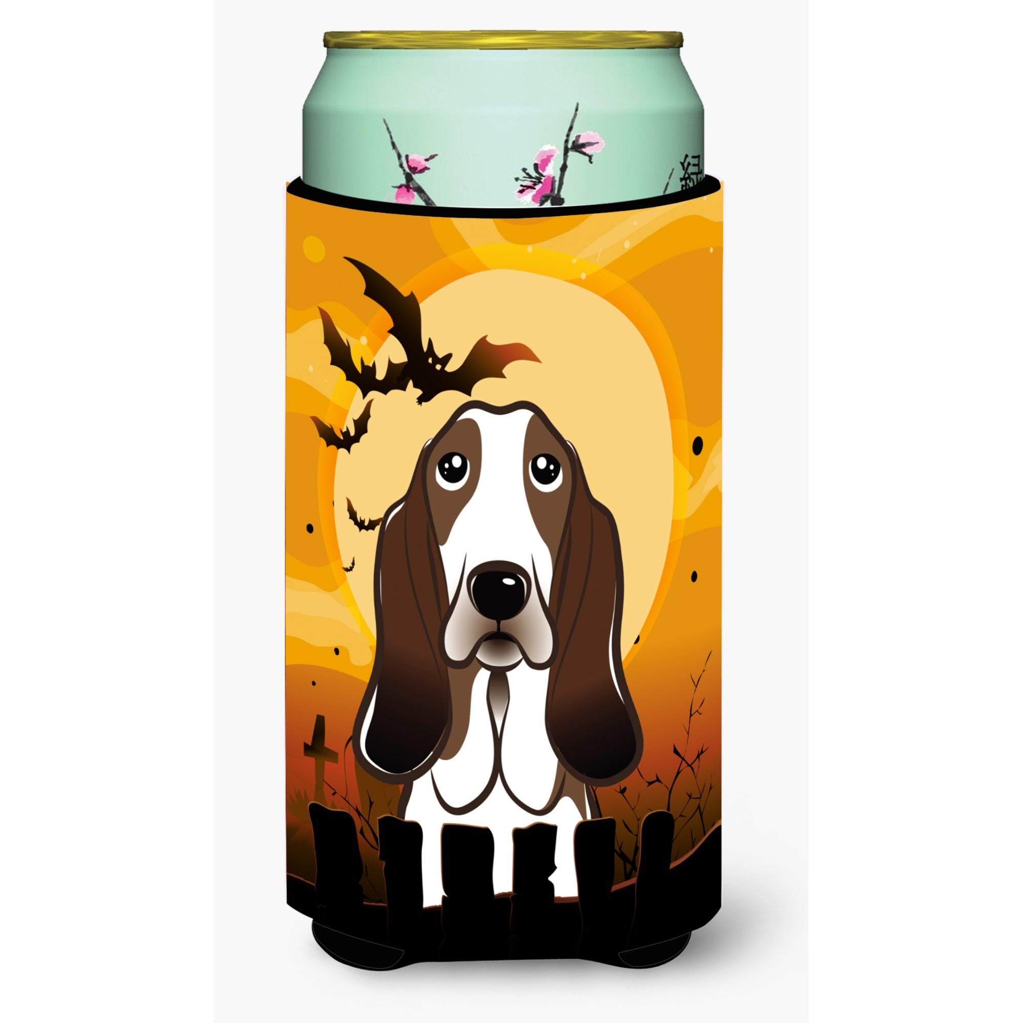 Caroline'S Treasures Halloween Basset Hound Tall Boy Koozie Hugger, Multicolor