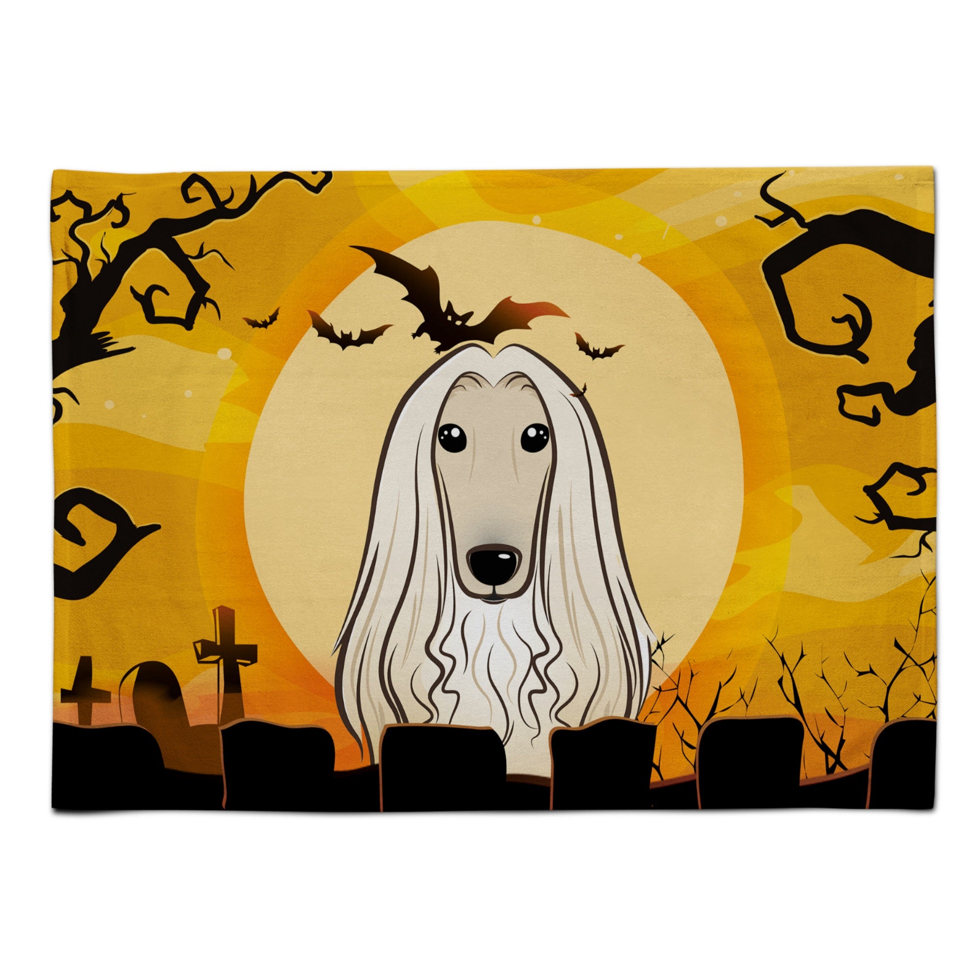 Caroline'S Treasures Bb1802Plmt Halloween Afghan Hound Fabric Placemat, Multicolor