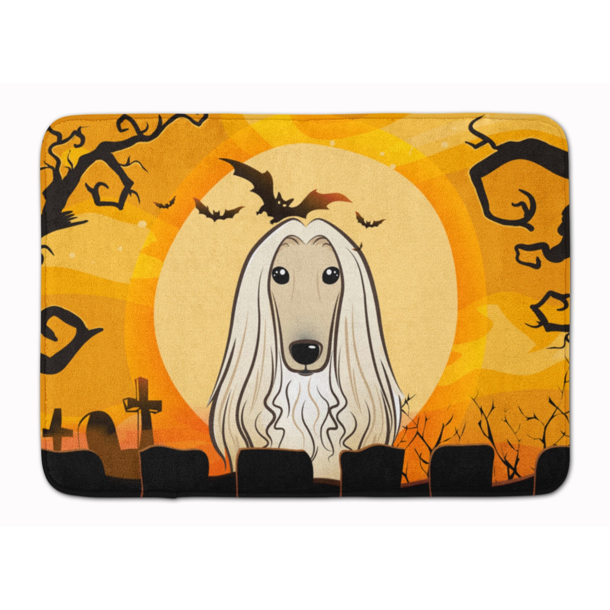 Caroline'S Treasures Halloween Afghan Hound Floor Mat, 19 X 27, Multicolor