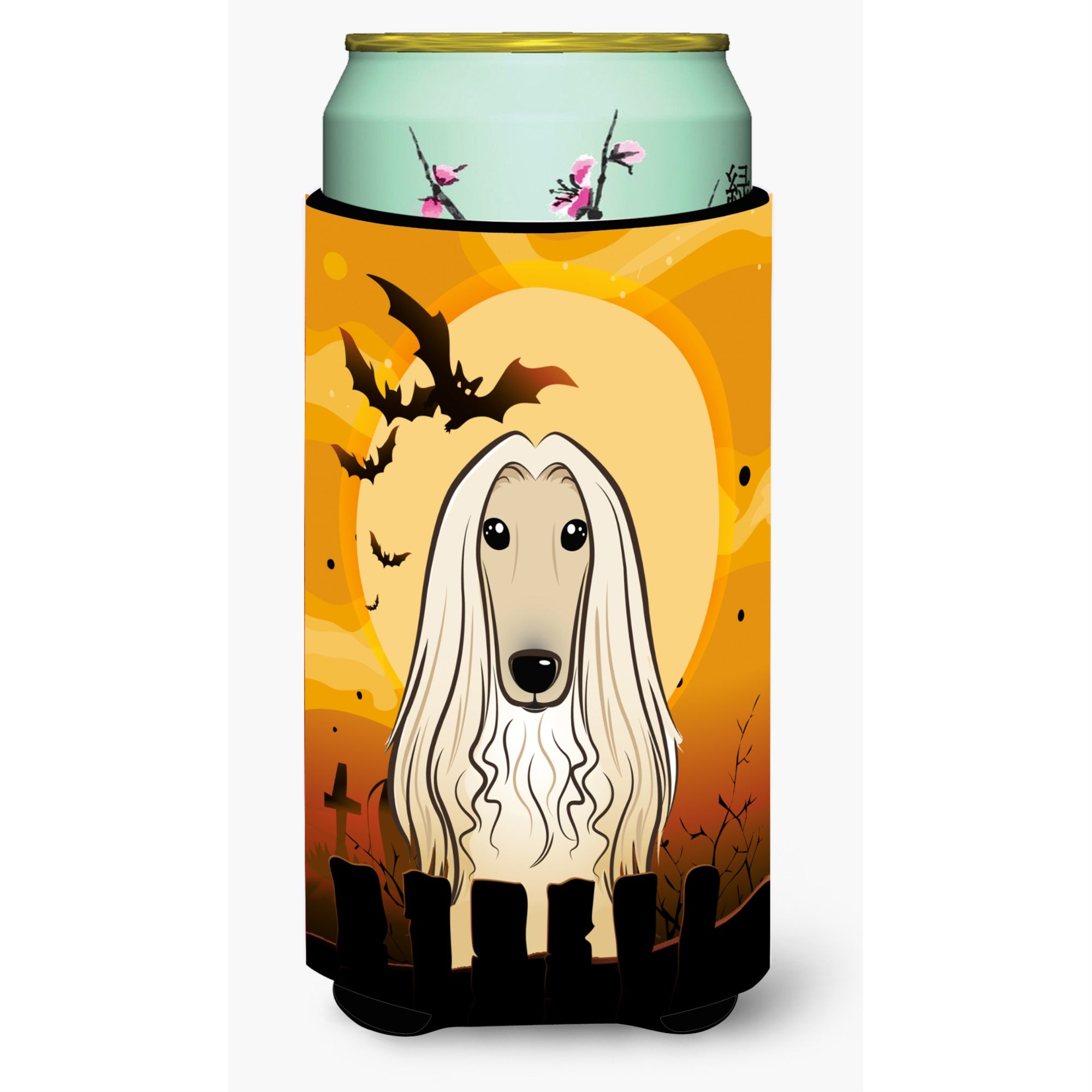 Caroline'S Treasures Halloween Afghan Hound Tall Boy Koozie Hugger, Multicolor
