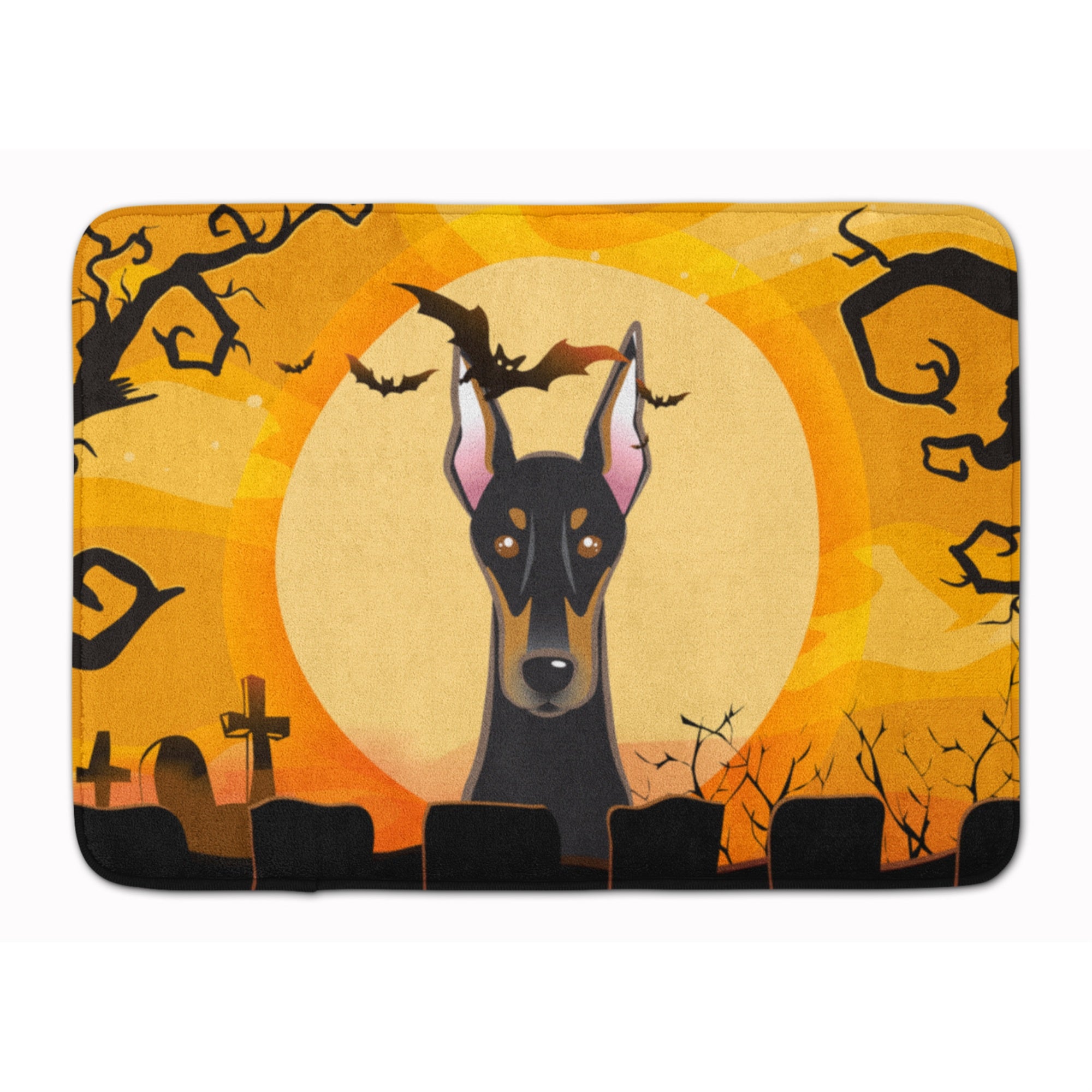 Caroline'S Treasures Halloween Doberman Floor Mat, 19 X 27, Multicolor