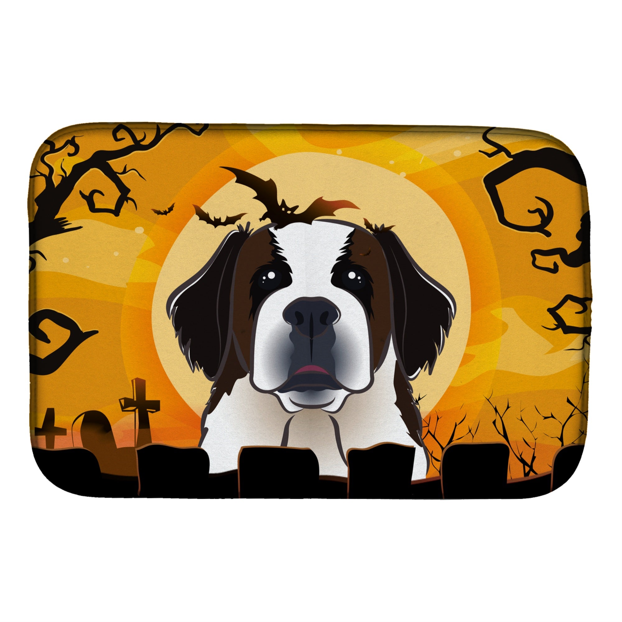 Caroline'S Treasures Halloween Saint Bernard Dish Drying Mat, 14 X 21