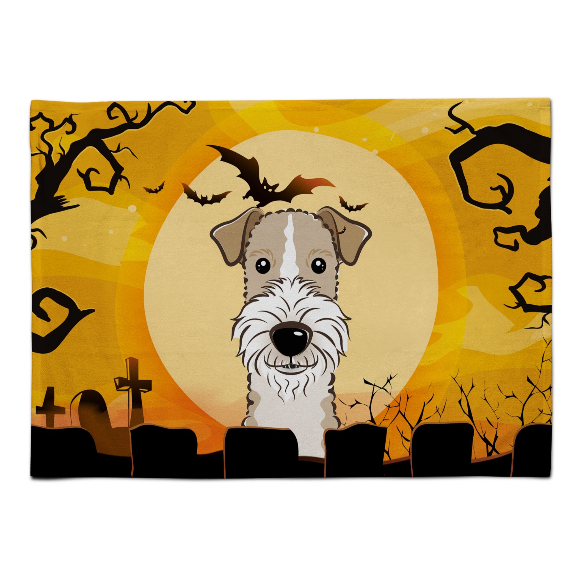 Caroline'S Treasures Bb1805Plmt Halloween Wire Haired Fox Terrier Fabric Placemat, Multicolor