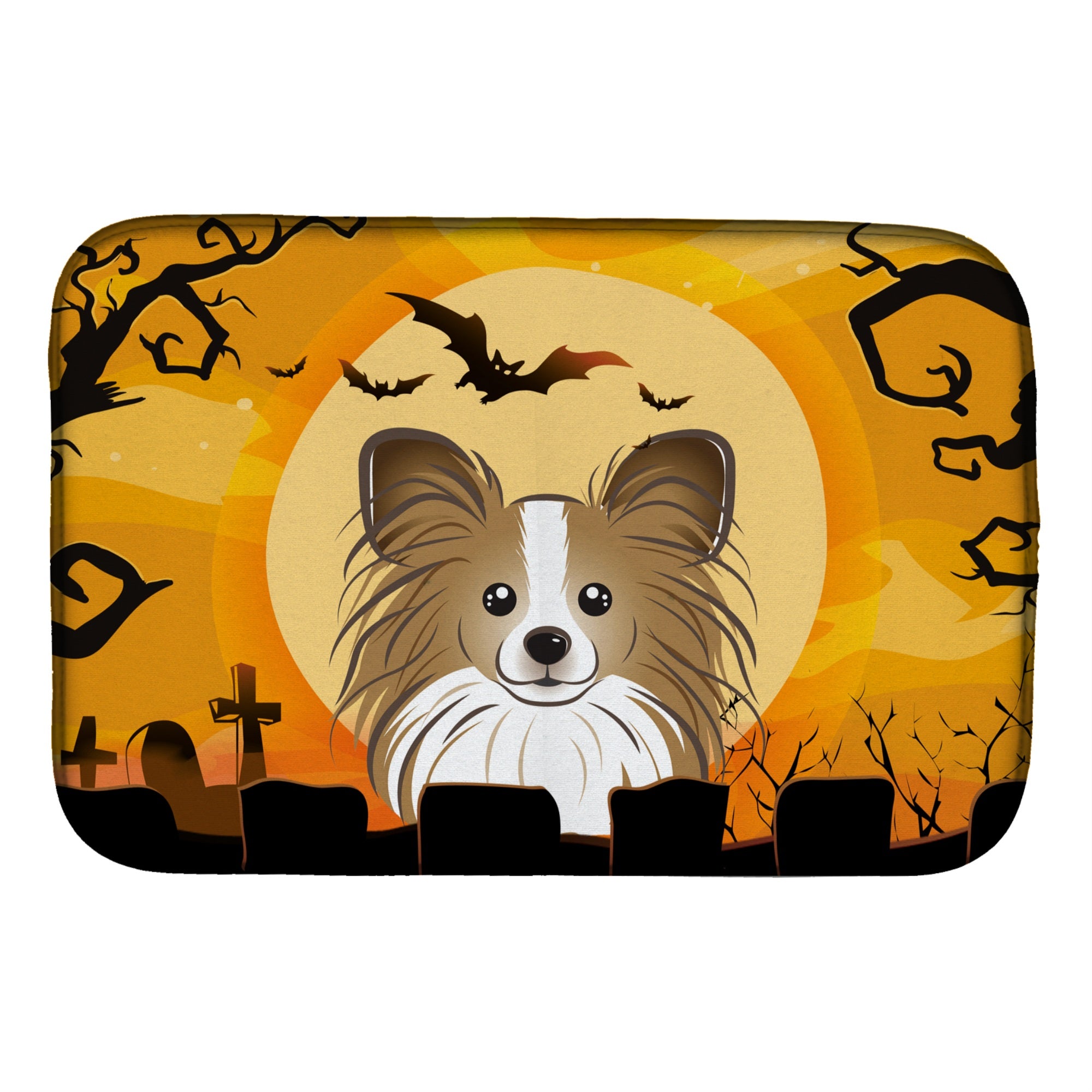 Caroline'S Treasures Halloween Papillion Dish Drying Mat, 14 X 21