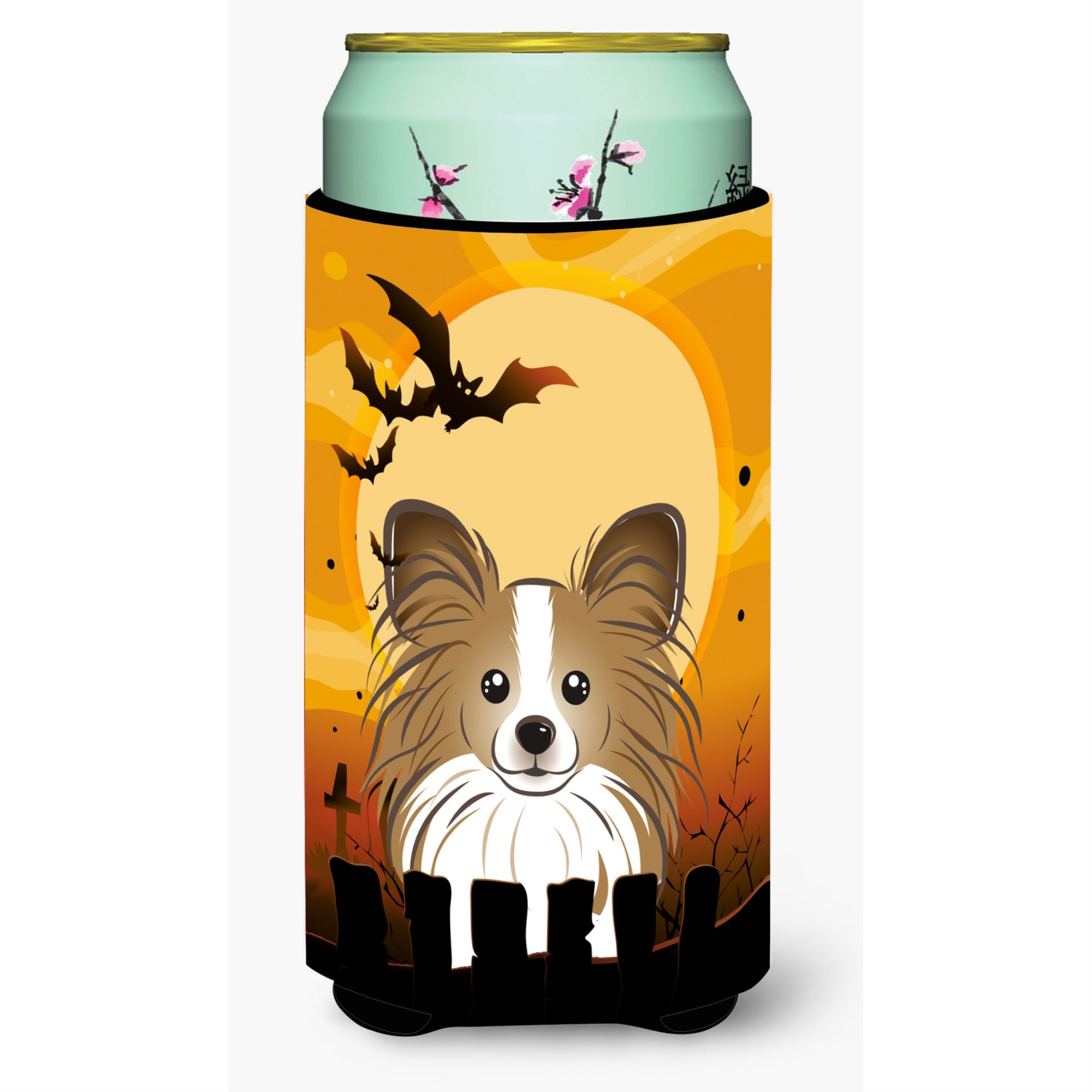 Caroline'S Treasures Halloween Papillon Tall Boy Koozie Hugger, Multicolor