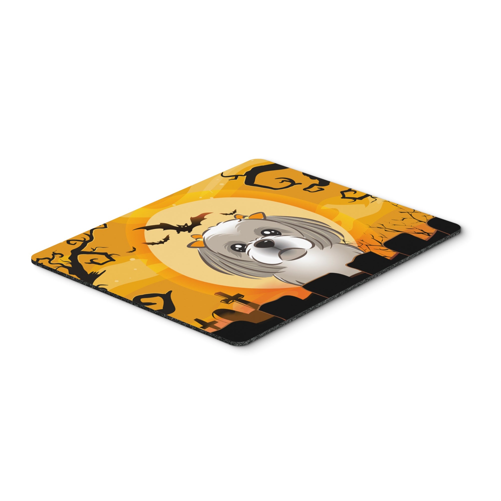 Caroline'S Treasures Halloween Gray Silver Shih Tzu Mouse Pad, Hot Pad Or Trivet, Multicolor (Bb1808Mp)