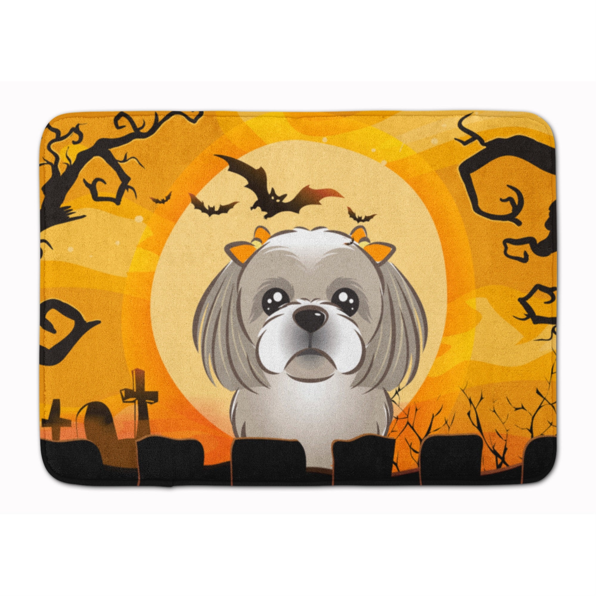 Caroline'S Treasures Halloween Gray Silver Shih Tzu, 19 X 27, Multicolor