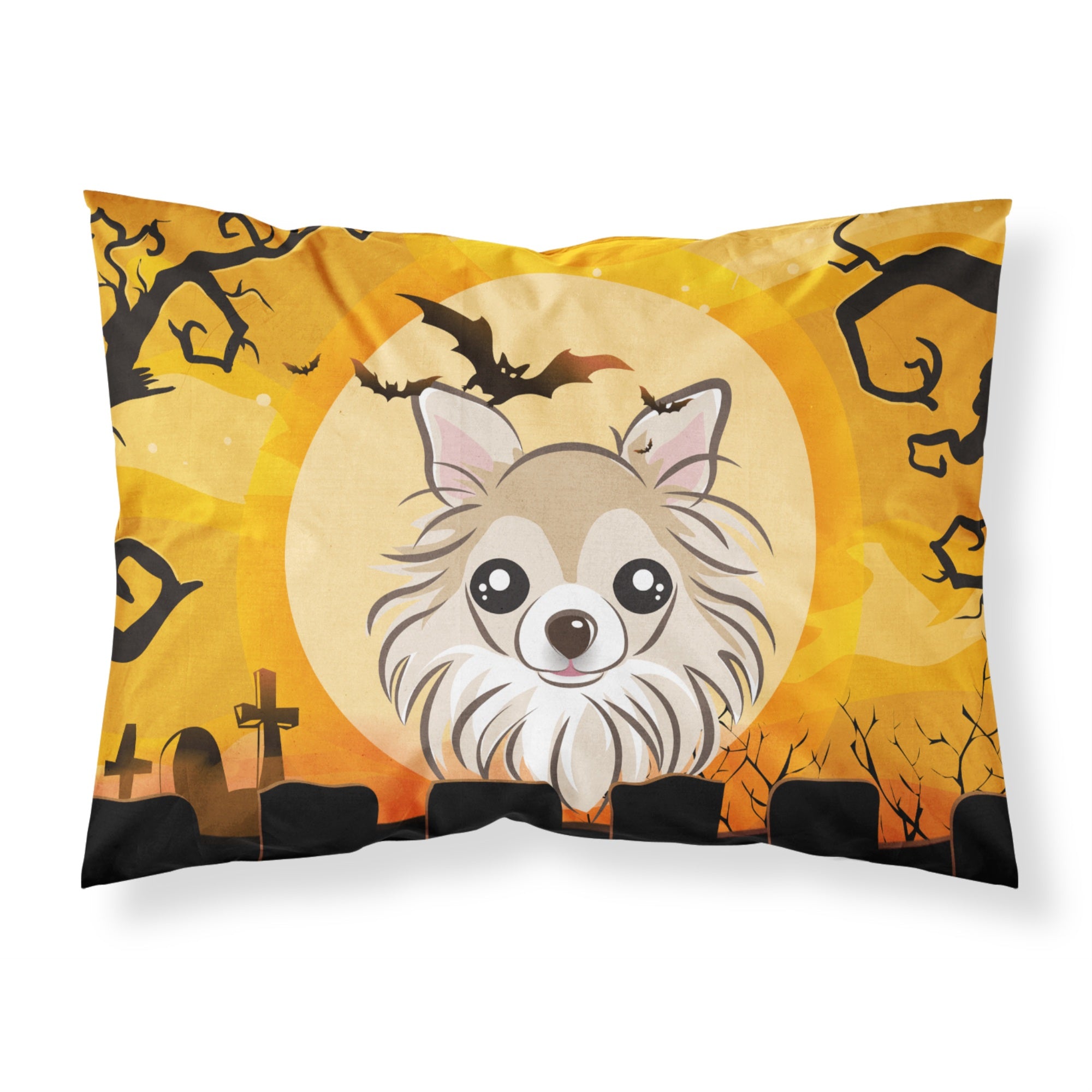 Caroline'S Treasures Bb1809Pillowcase Halloween Chihuahua Fabric Standard Pillowcase, Large, Multicolor