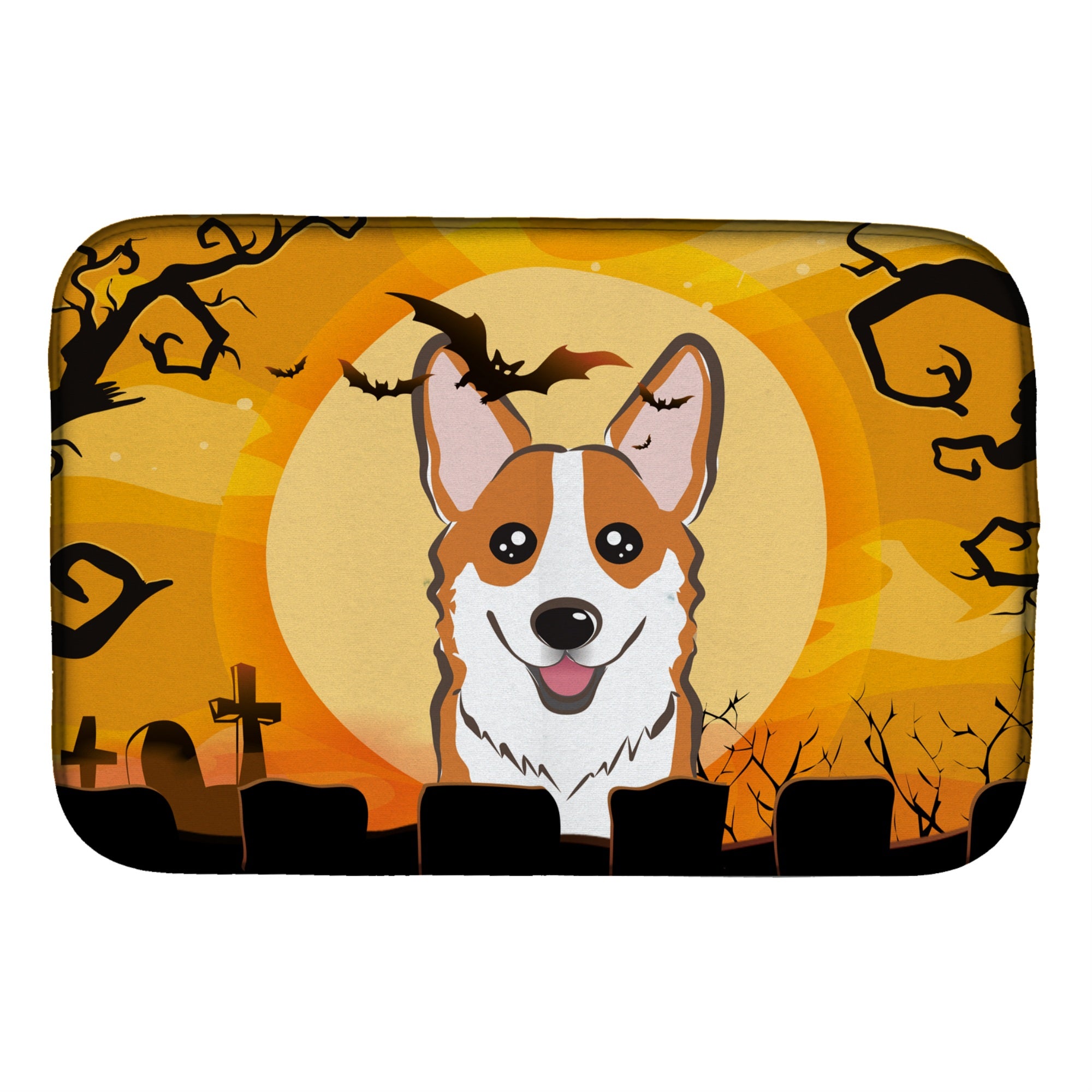 Caroline'S Treasures Halloween Corgi Dish Drying Mat, 14 X 21