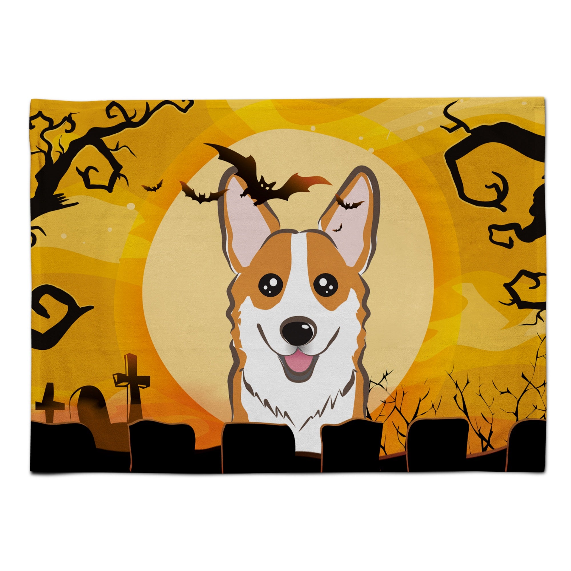 Caroline'S Treasures Bb1812Plmt Halloween Red Corgi Fabric Placemat, Multicolor