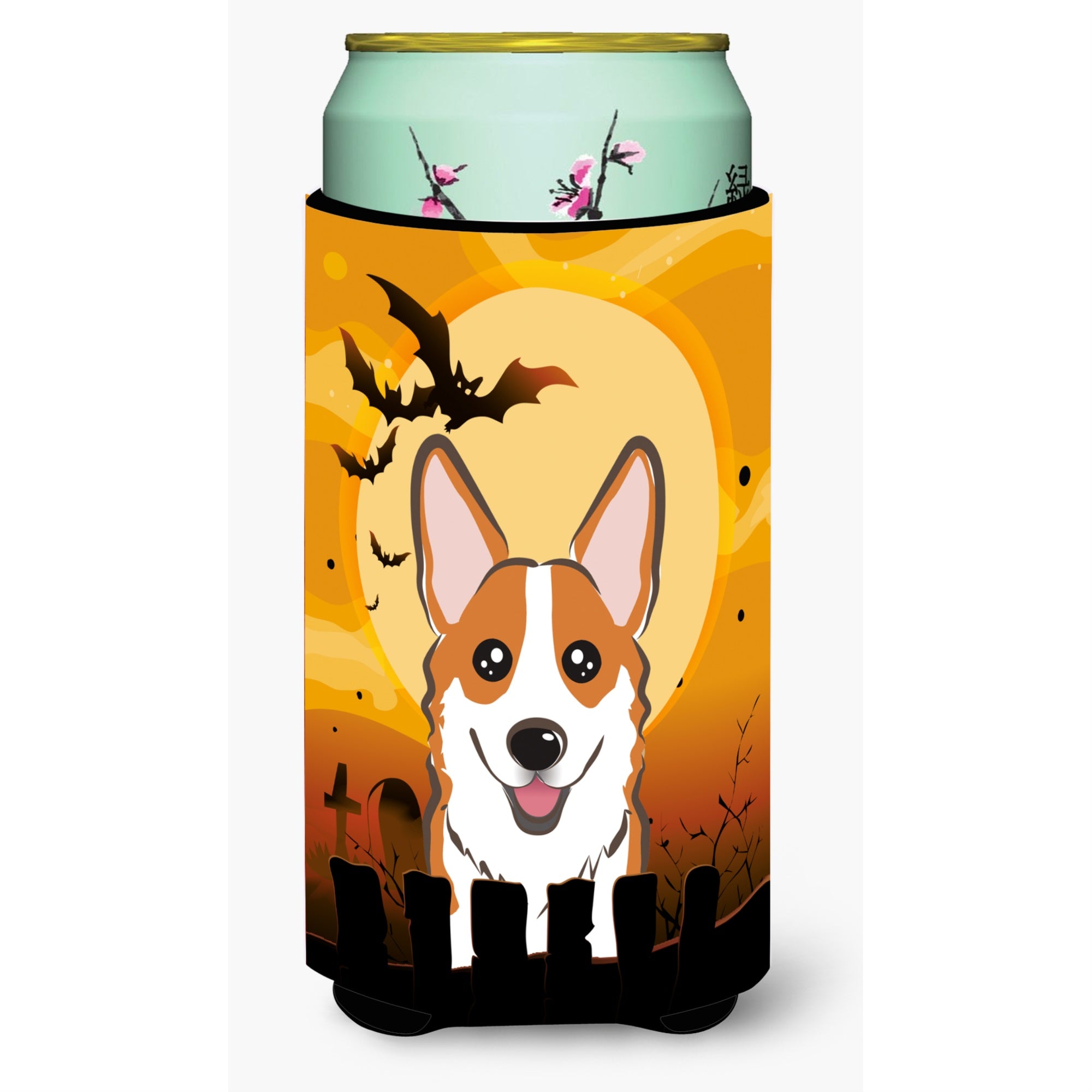 Caroline'S Treasures Halloween Red Corgi Tall Boy Koozie Hugger, Multicolor