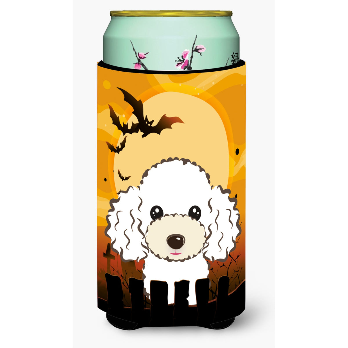 Caroline'S Treasures Halloween White Poodle Tall Boy Koozie Hugger, Multicolor
