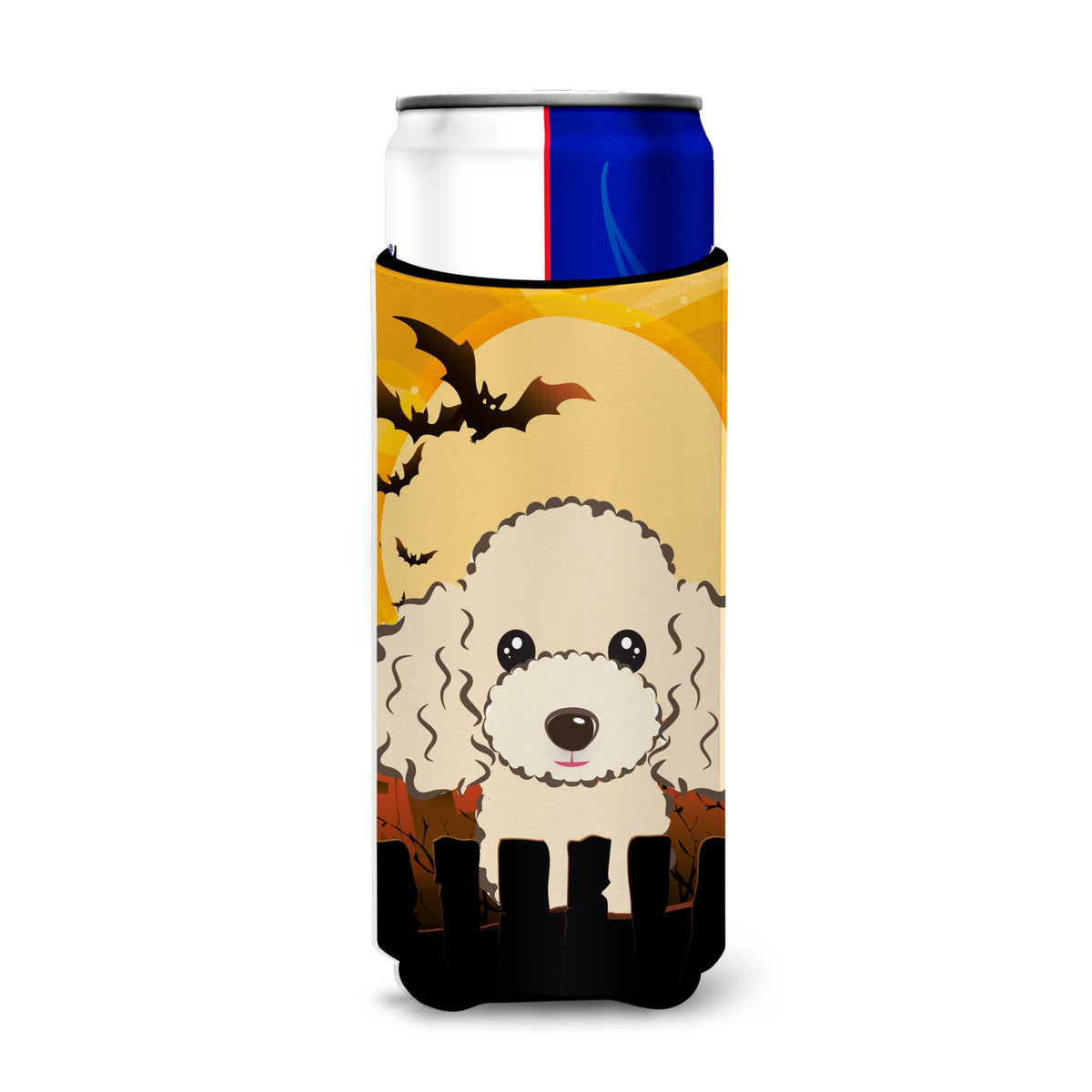 Caroline'S Treasures Halloween Buff Poodle Michelob Ultra Koozies For Slim Cans, Multicolor
