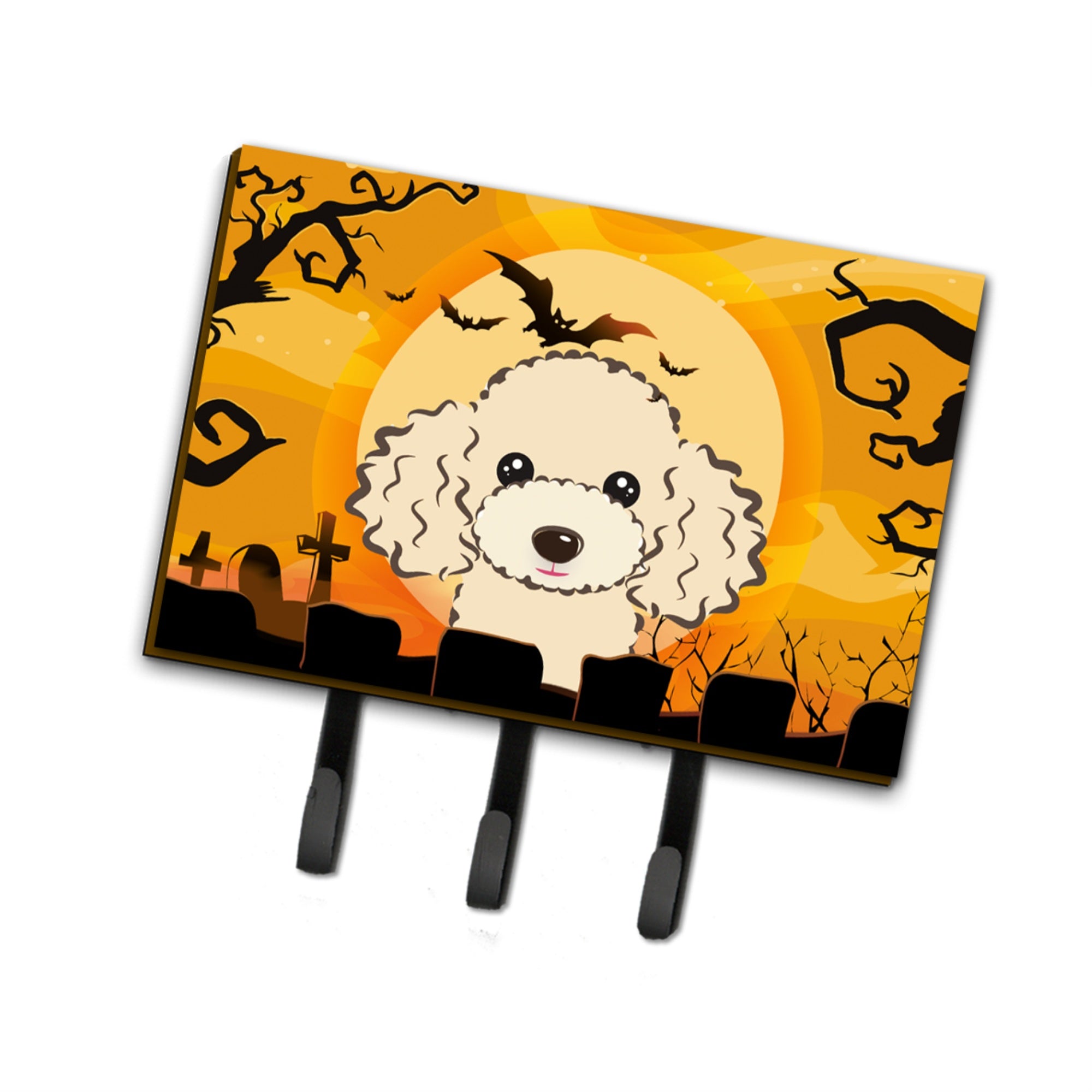 Caroline'S Treasures Bb1816Th68 Halloween Buff Poodle Leash Or Key Holder, Large, Multicolor