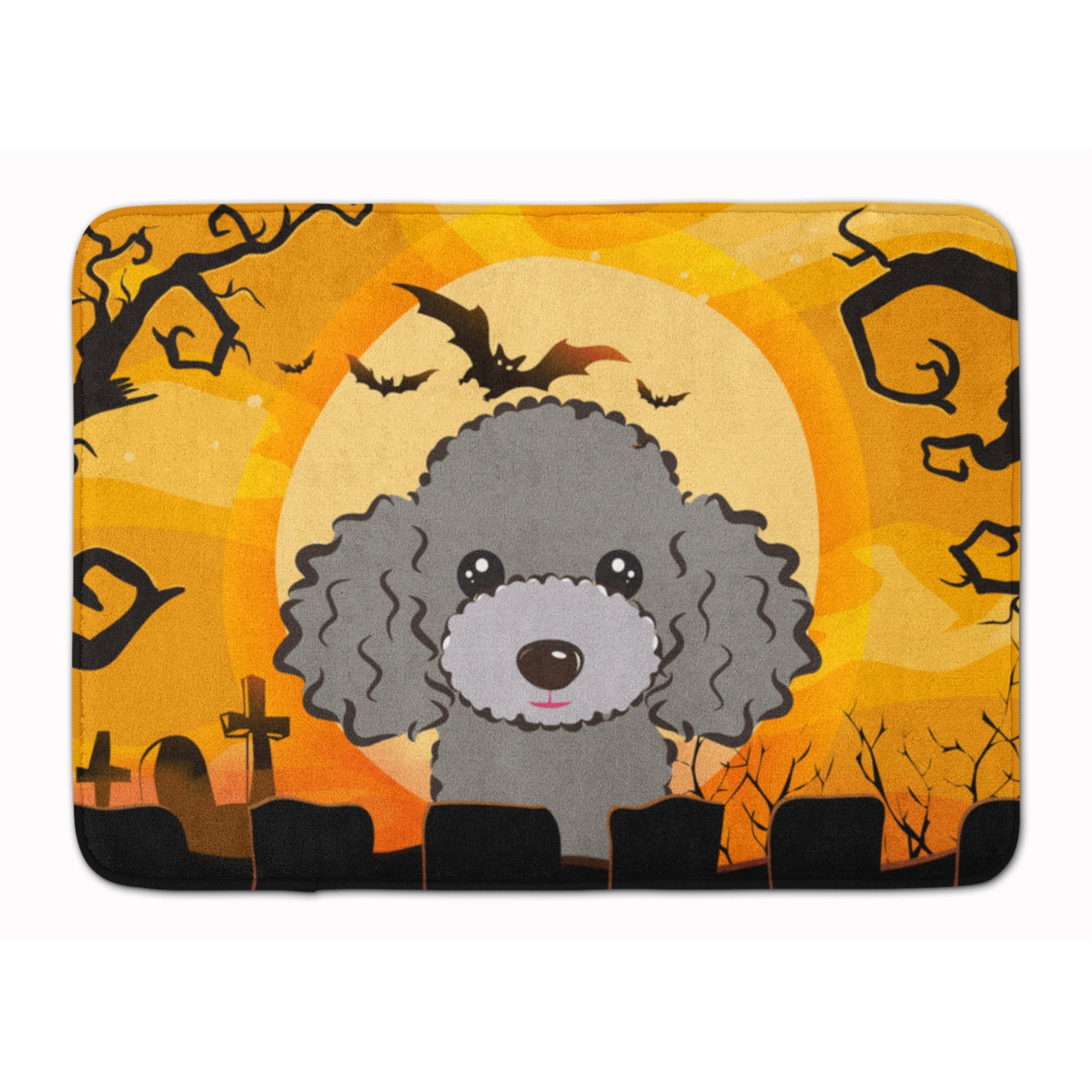 Caroline'S Treasures Halloween Silver Gray Poodle Floor Mat, 19 X 27, Multicolor