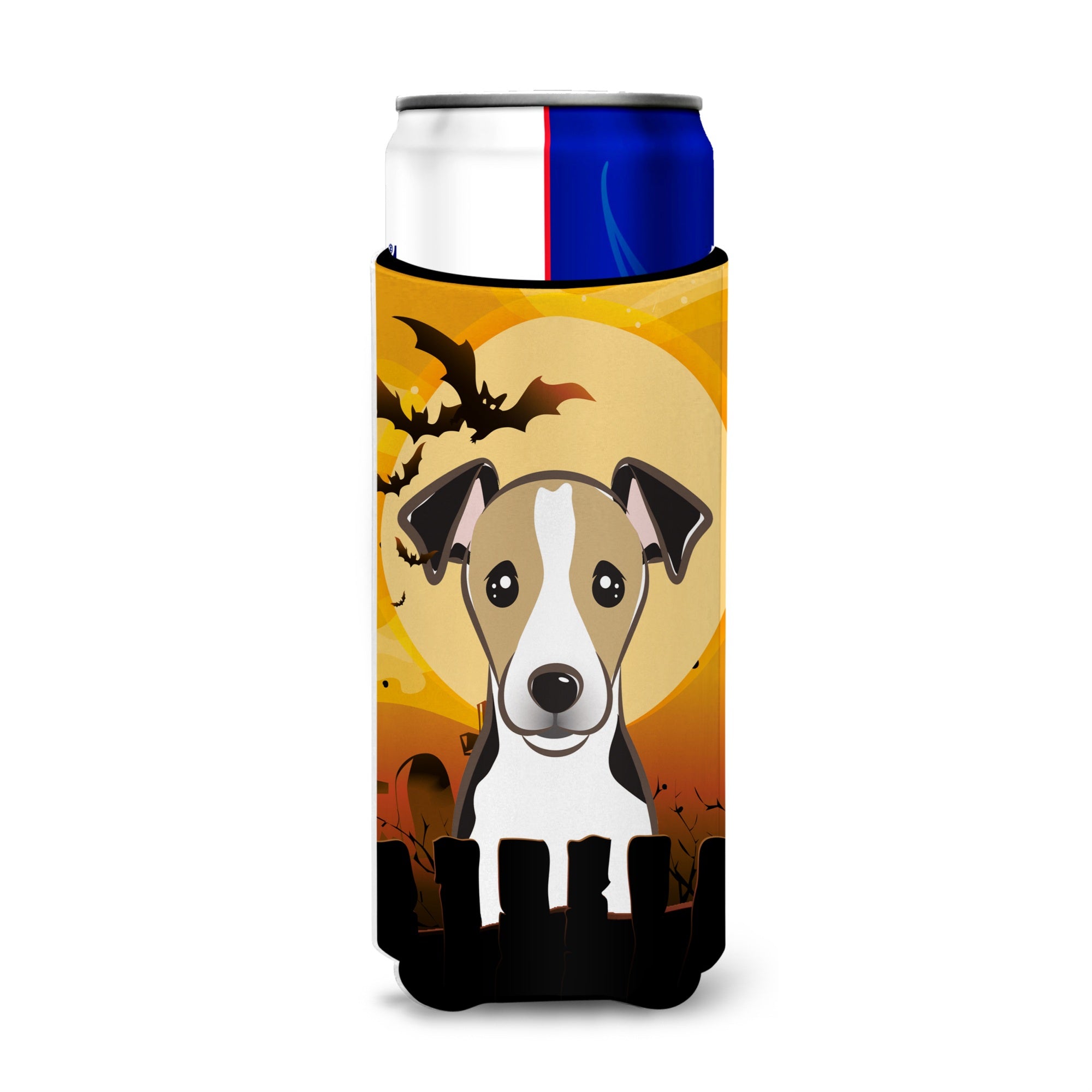 Caroline'S Treasures Bb1819Muk Halloween Jack Russell Terrier Michelob Ultra Koozies For Slim Cans, Multicolor
