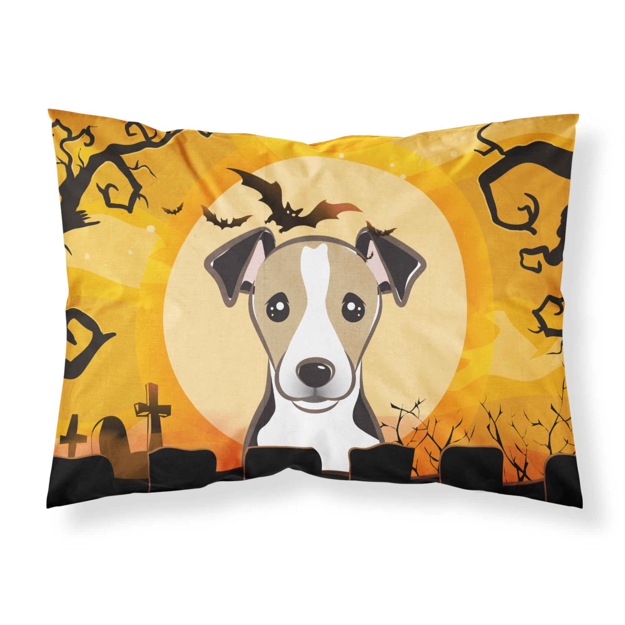 Caroline'S Treasures Bb1819Pillowcase Halloween Jack Russell Terrier Fabric Standard Pillowcase, Large, Multicolor