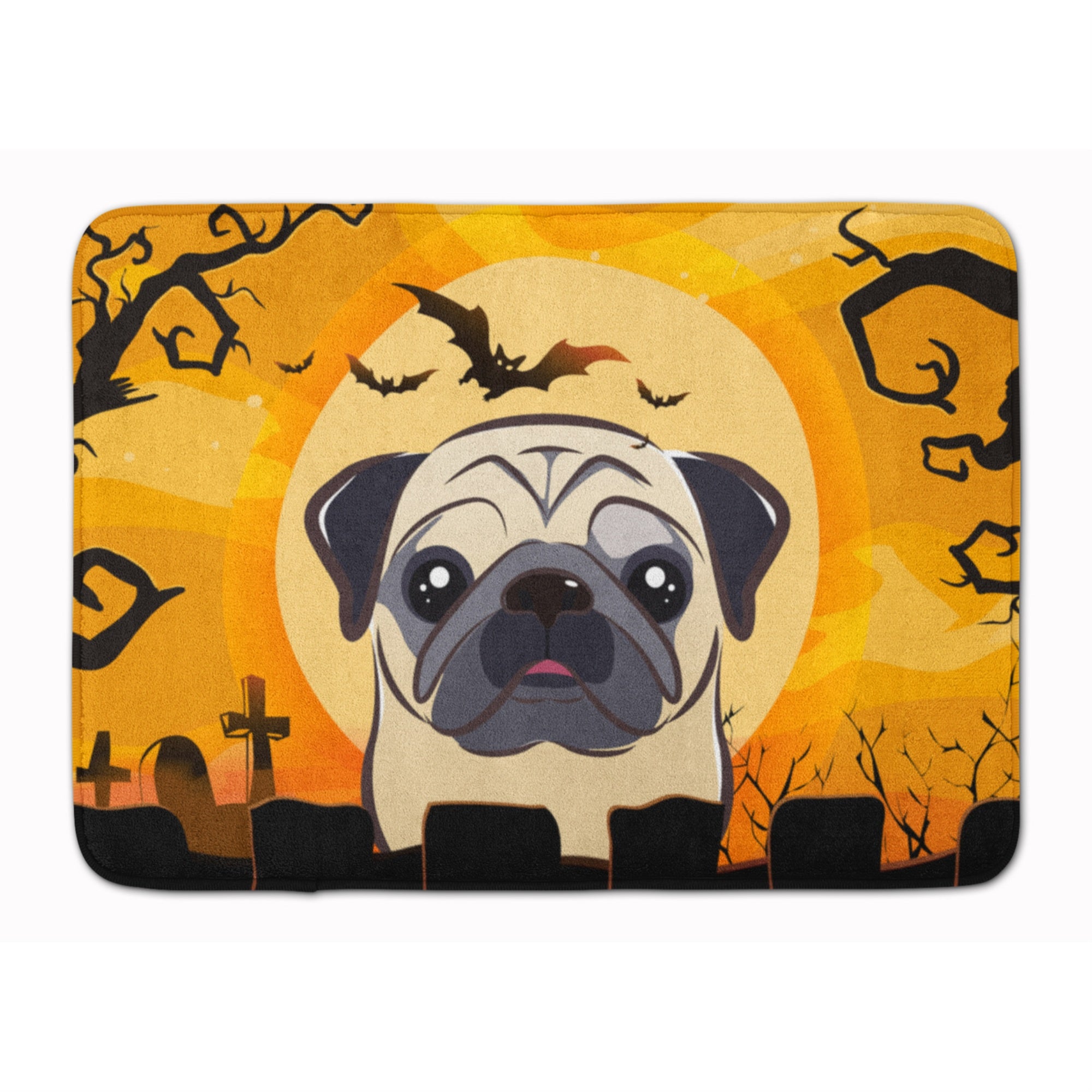 Caroline'S Treasures Halloween Fawn Pug Floor Mat, 19 X 27, Multicolor