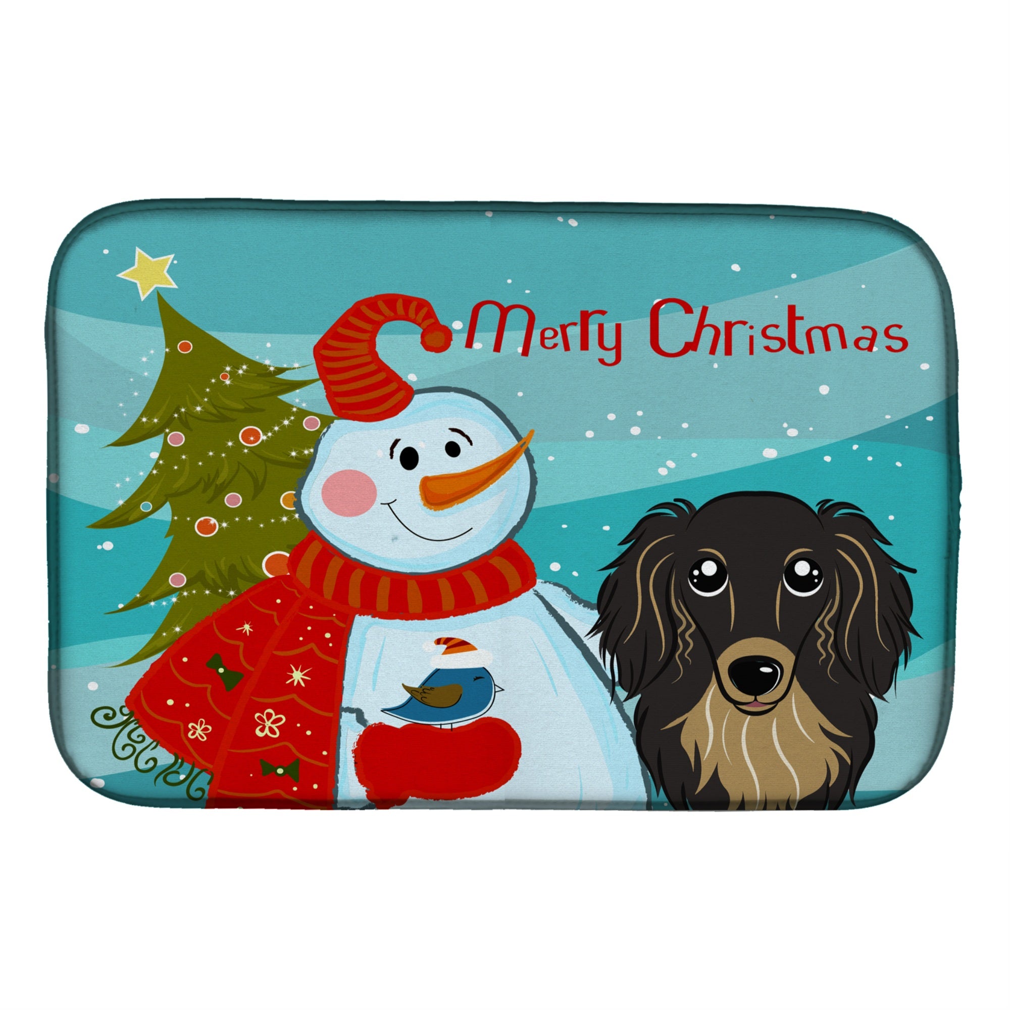 Caroline'S Treasures Bb1833Ddm Dish Drying Mat, 14 X 21, Snowman