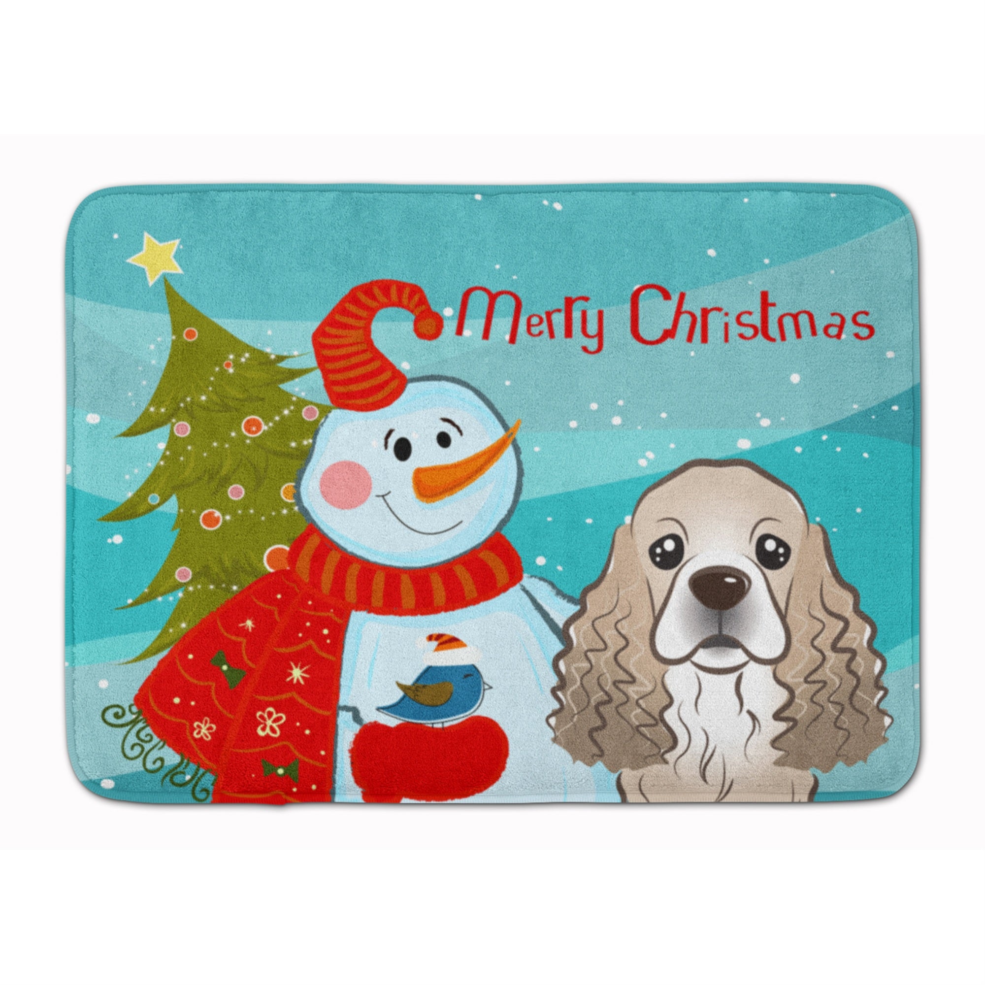 Caroline'S Treasures Snowman With Cocker Spaniel Floor Mat, 19 X 27, Multicolor