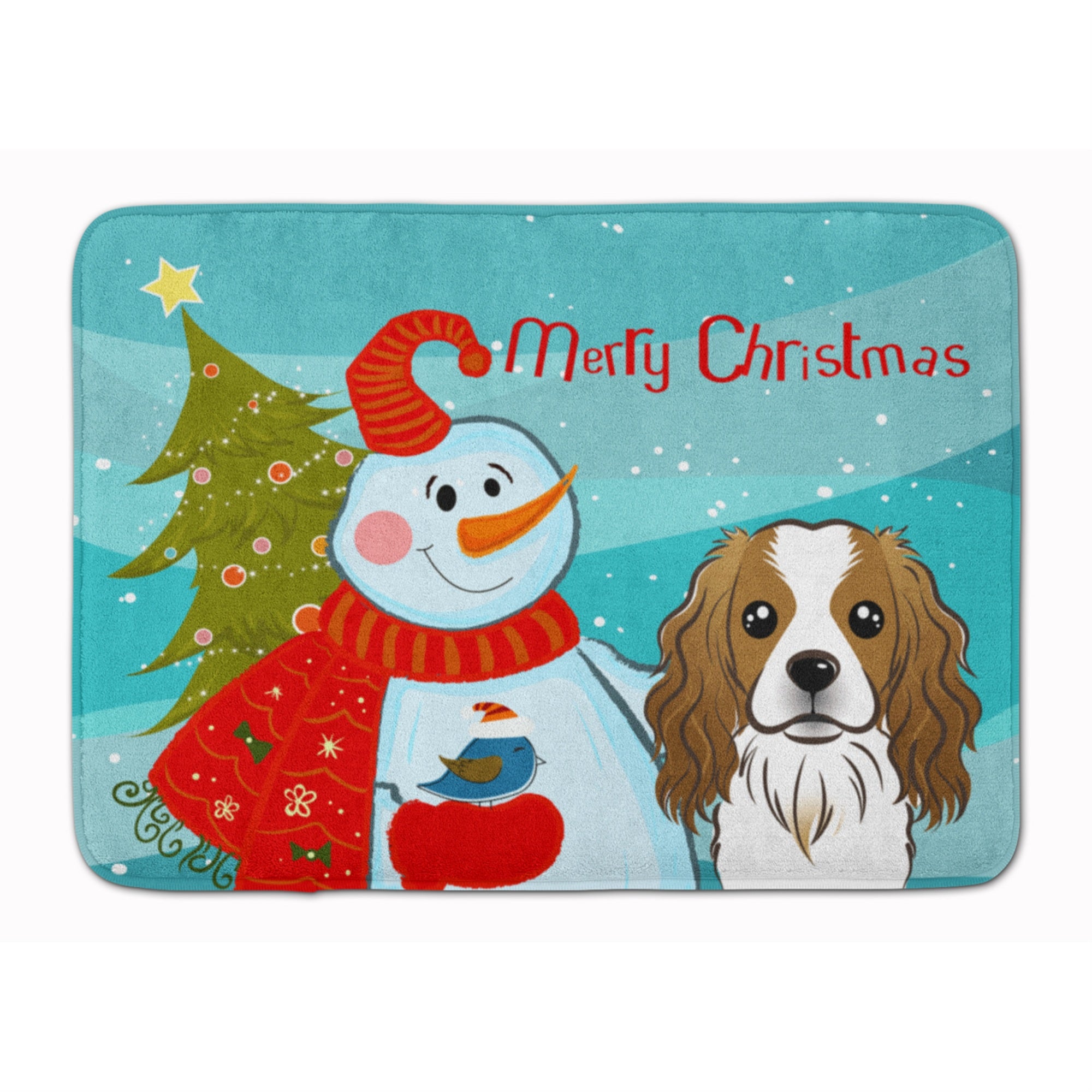 Caroline'S Treasures Snowman With Cavalier Spaniel Floor Mat, 19 X 27, Multicolor