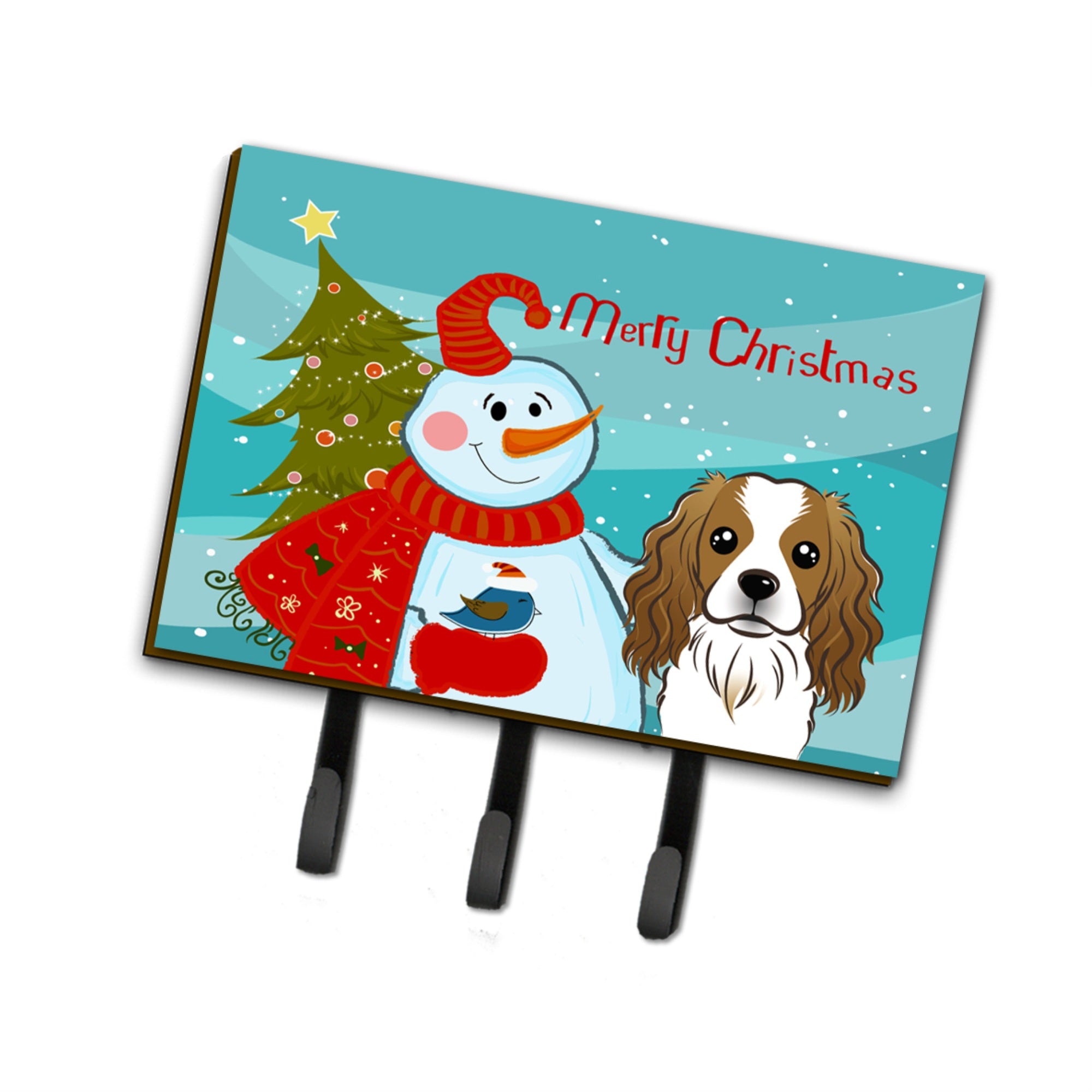 Caroline'S Treasures Bb1844Th68 Snowman With Cavalier Spaniel Leash Or Key Holder, Large, Multicolor