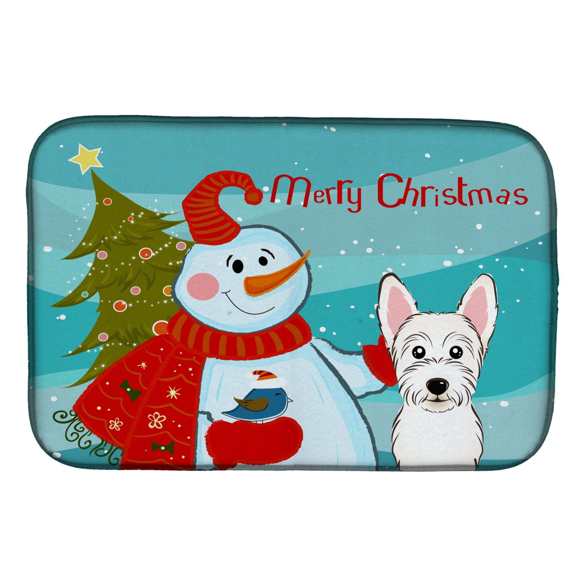 Caroline'S Treasures Bb1846Ddm Dish Drying Mat, 14 X 21, Snowman