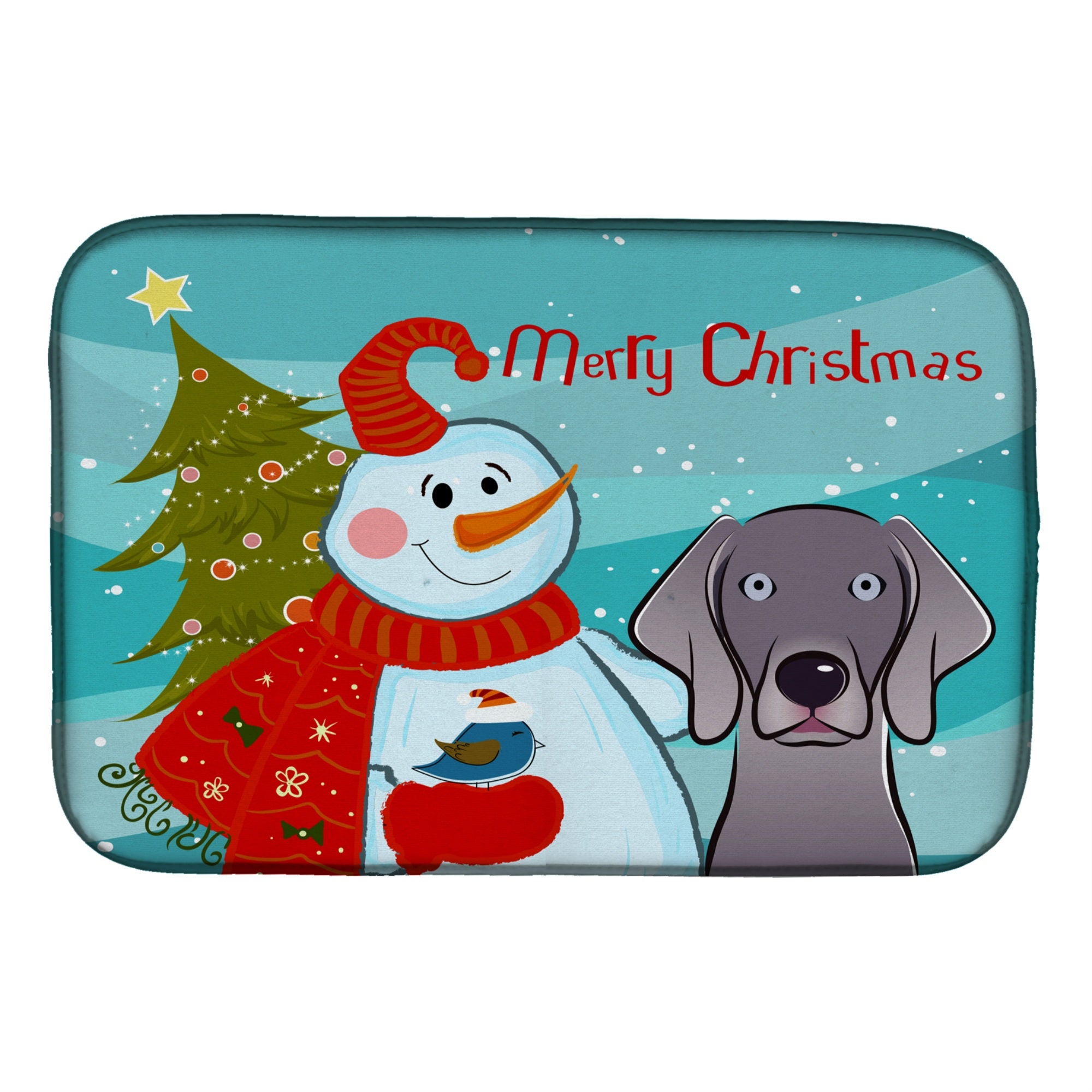 Caroline'S Treasures Snowman With Dish Drying Mat, 14 X 21
