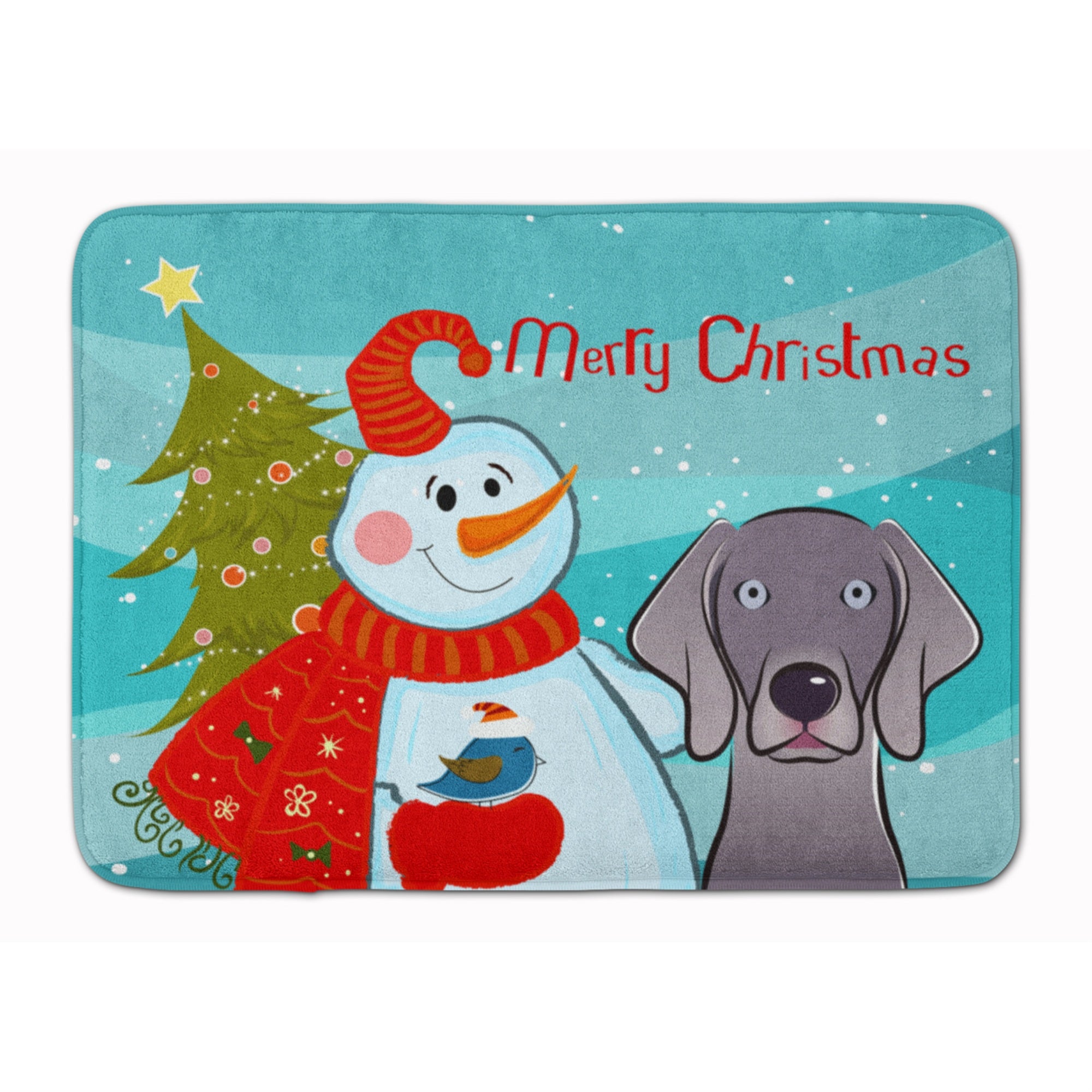 Caroline'S Treasures Snowman With Weimaraner Floor Mat, 19 X 27, Multicolor