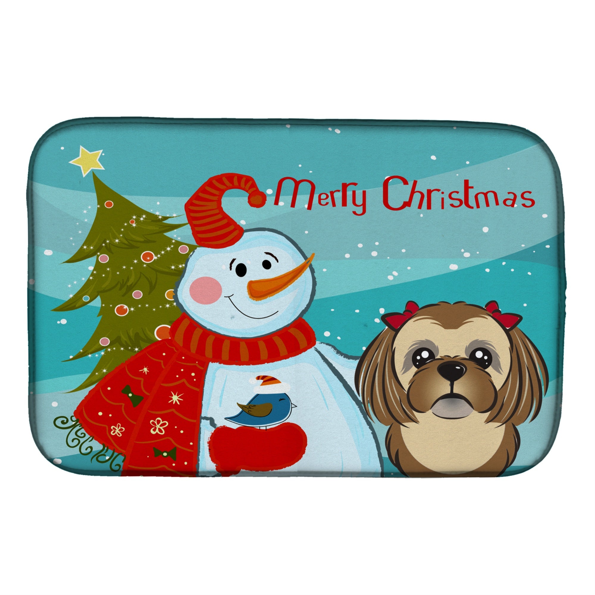 Caroline'S Treasures Bb1869Ddm Dish Drying Mat, 14 X 21, Snowman
