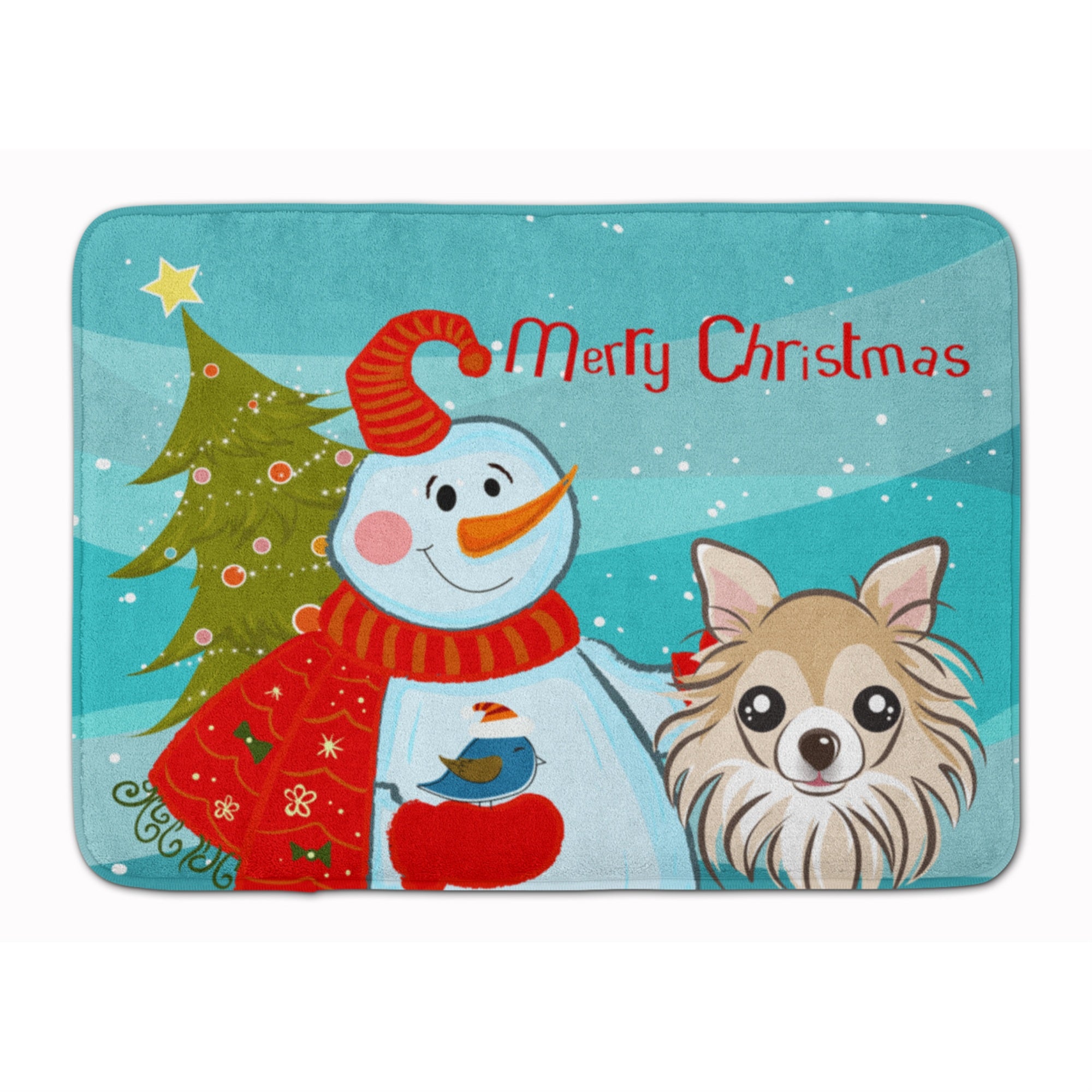 Caroline'S Treasures Snowman With Chihuahua Floor Mat, 19 X 27, Multicolor
