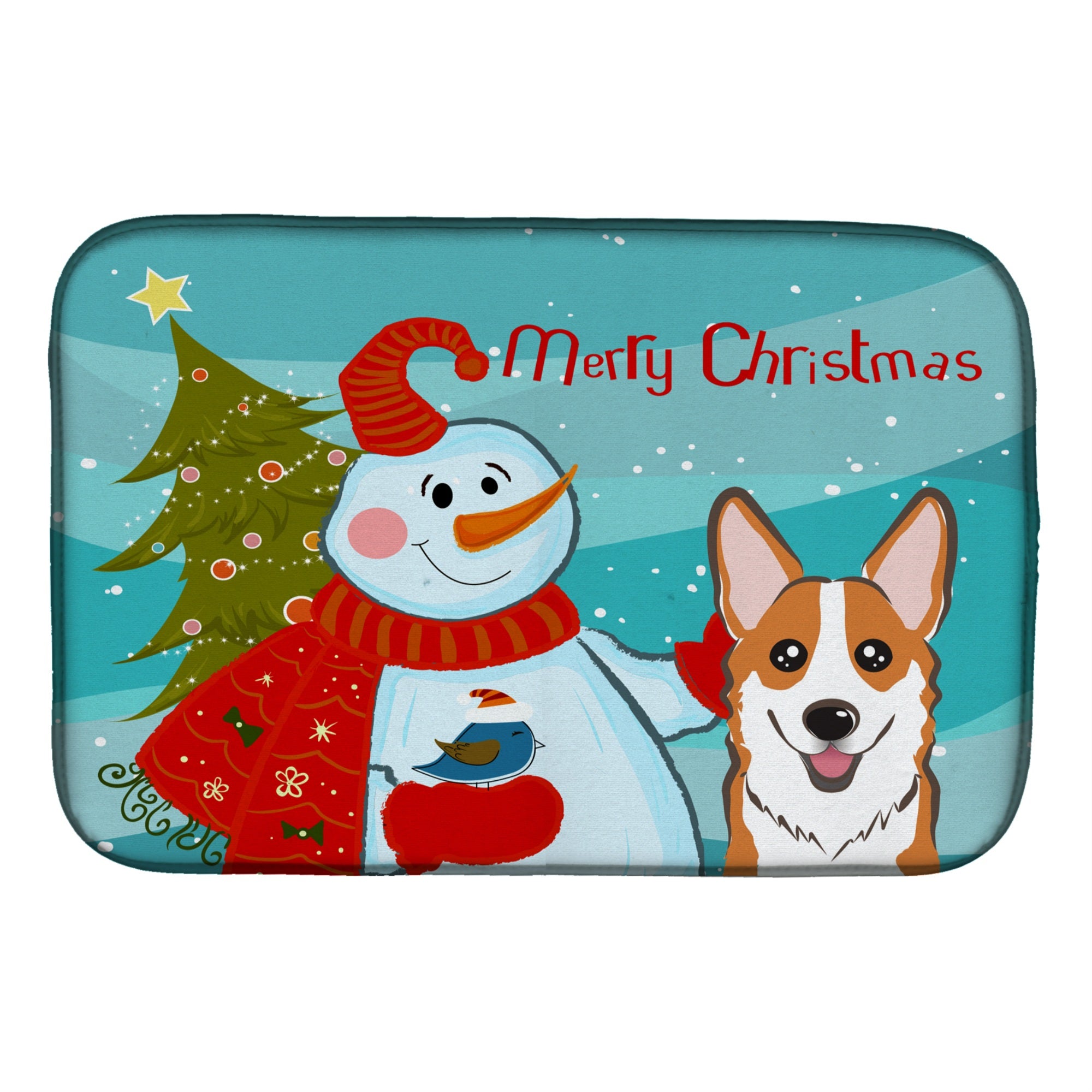 Caroline'S Treasures Bb1874Ddm Dish Drying Mat, 14 X 21, Snowman