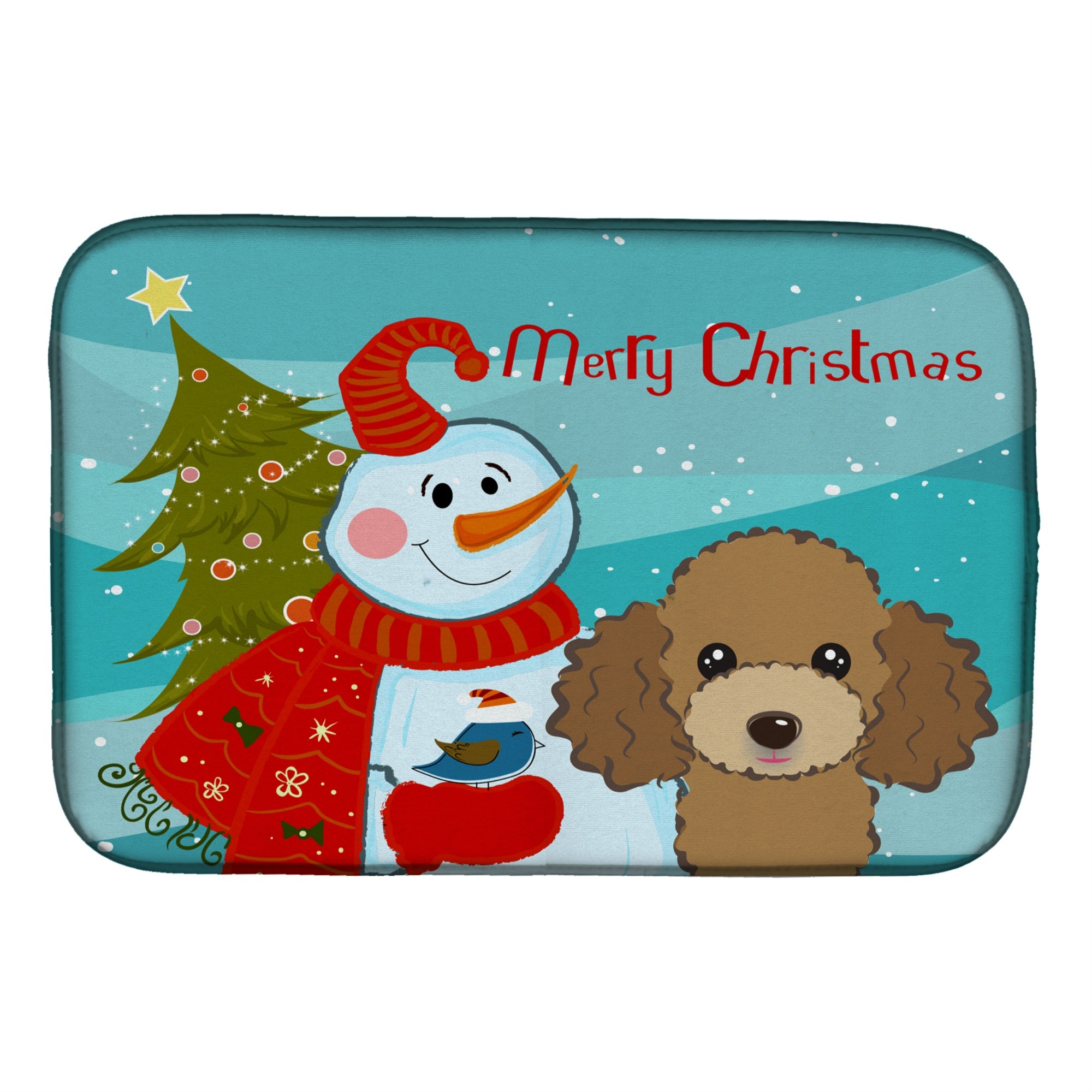 Caroline'S Treasures Bb1876Ddm Dish Drying Mat, 14 X 21, Snowman