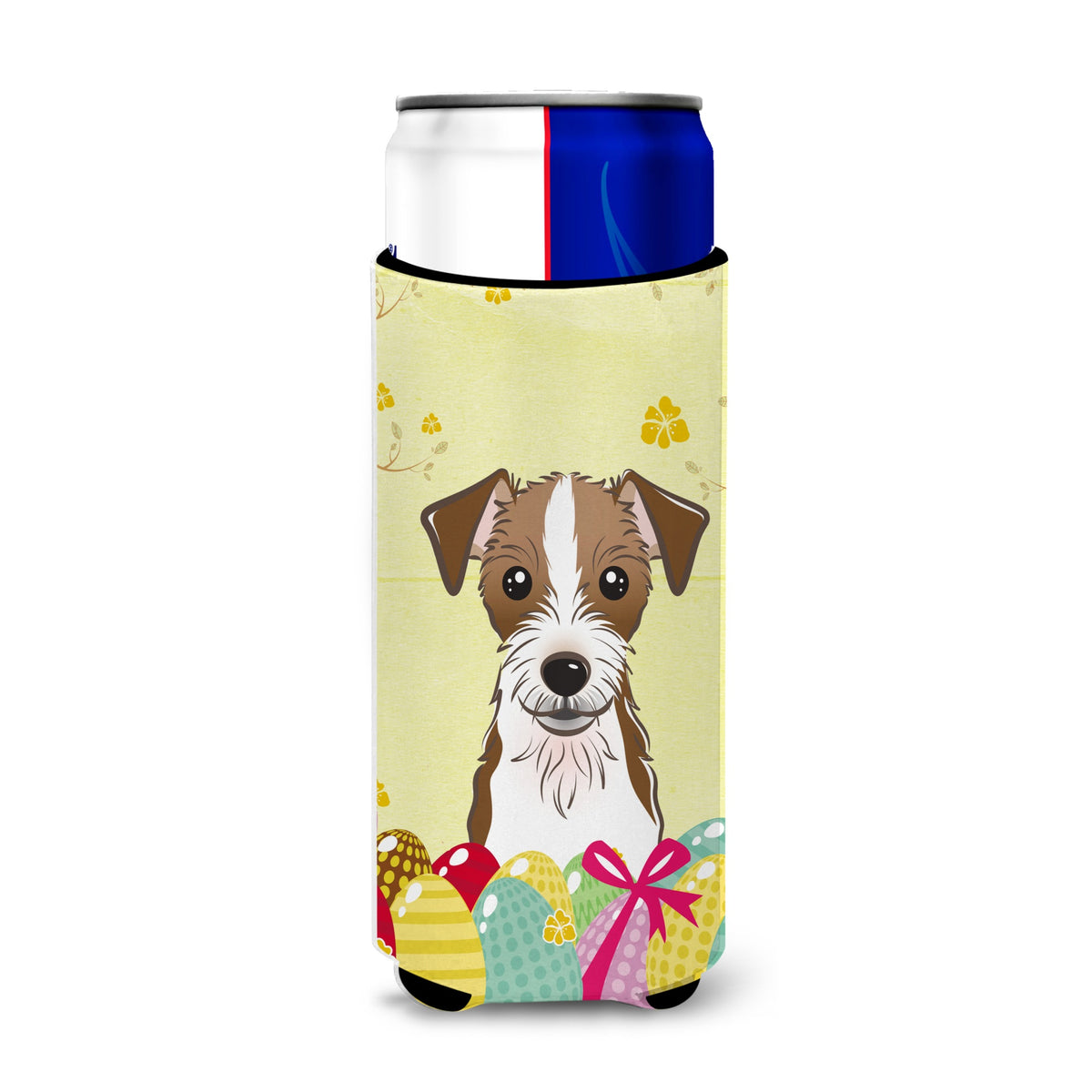 Caroline'S Treasures Bb1884Muk Jack Russell Terrier Easter Egg Hunt Michelob Ultra Koozies For Slim Cans, Multicolor
