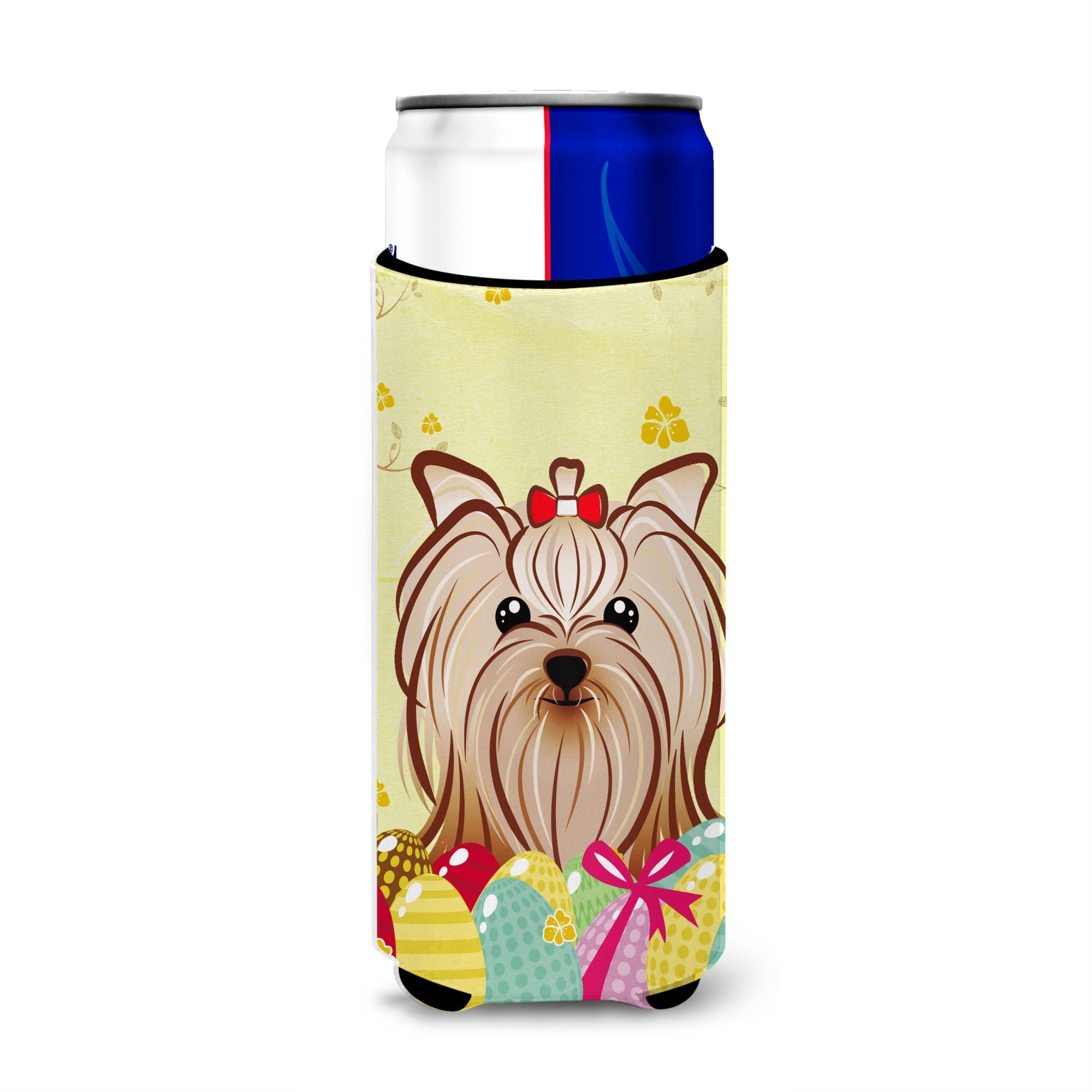 Caroline'S Treasures Bb1886Muk Yorkie Yorkshire Terrier Easter Egg Hunt Michelob Ultra Koozies For Slim Cans, Multicolor